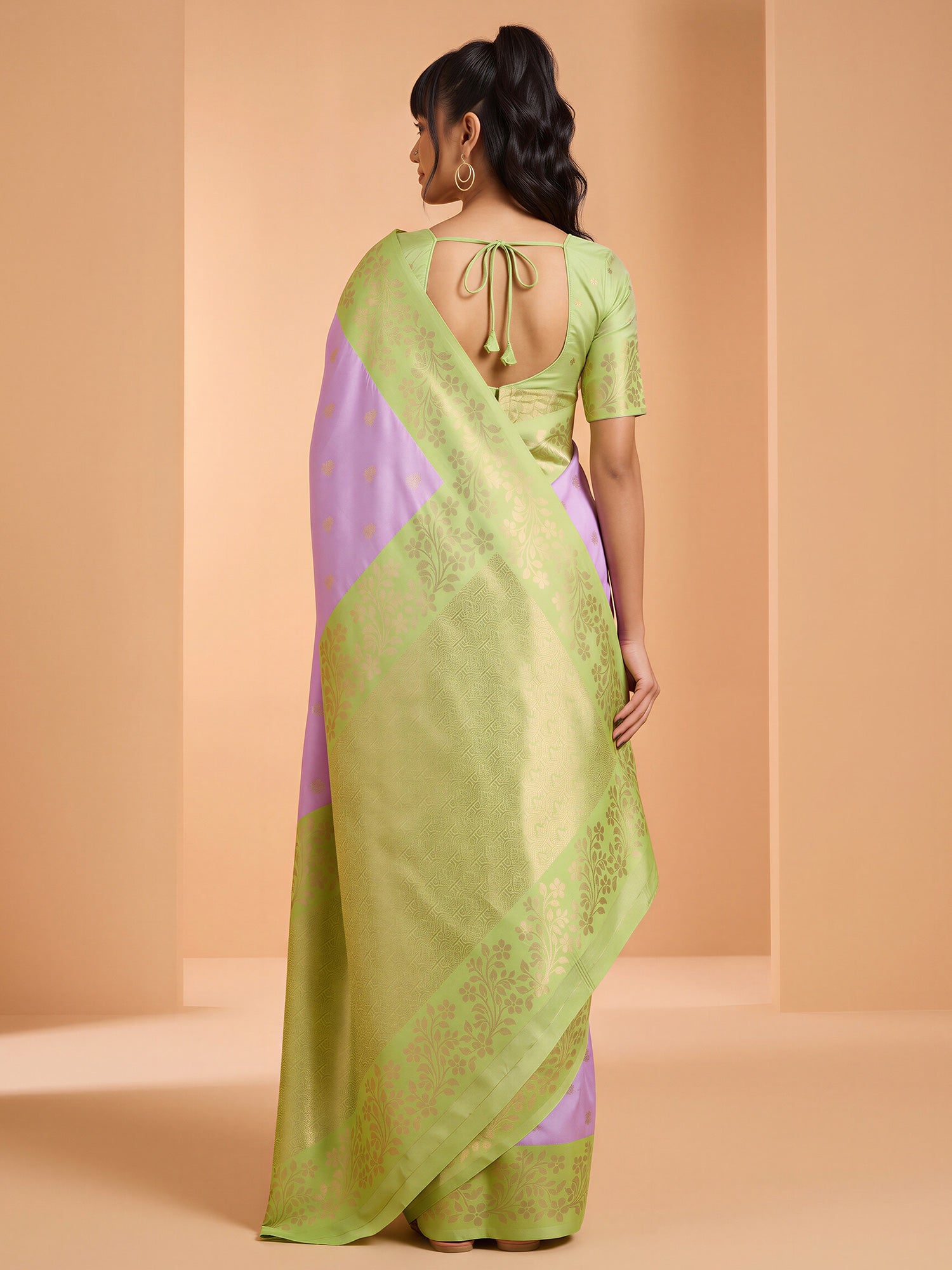 Purple Cotton Blend saree – detail view 1