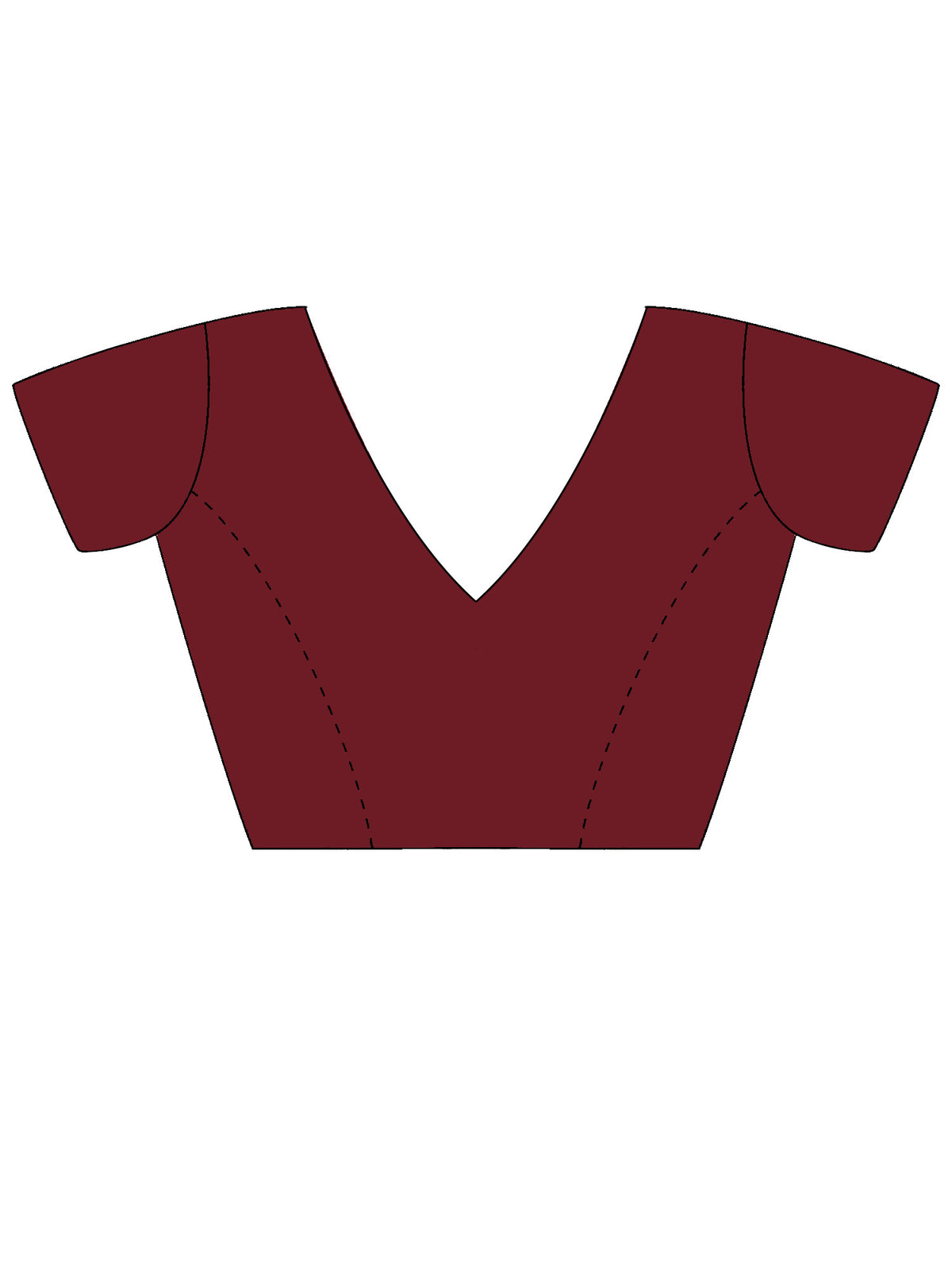 Unstitched maroon georgette blouse piece with embellished design