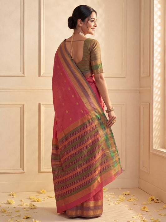 Red Soft Silk saree – detail view 1