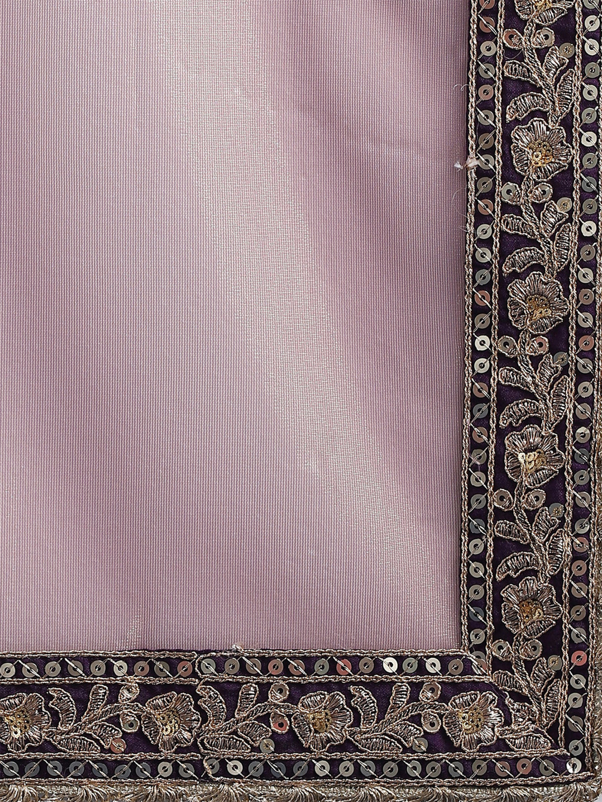 Lavender Net saree – detail view 5