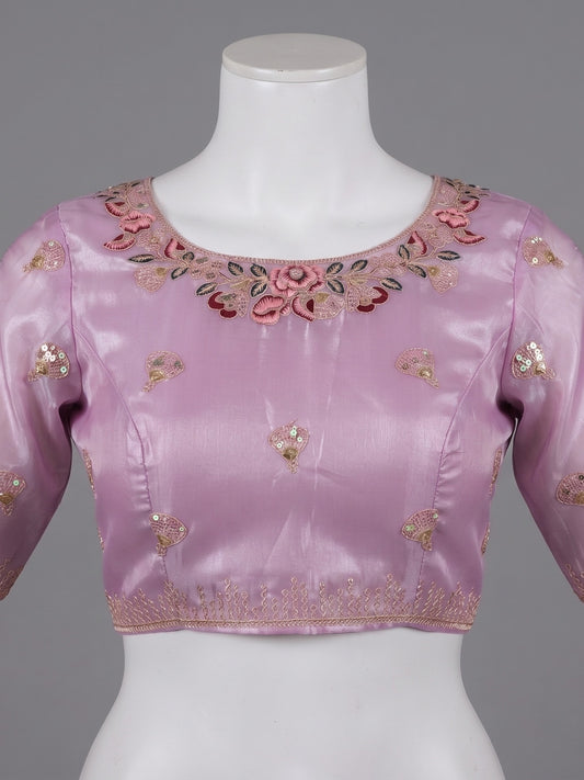 Lavender Organza saree – detail view 1