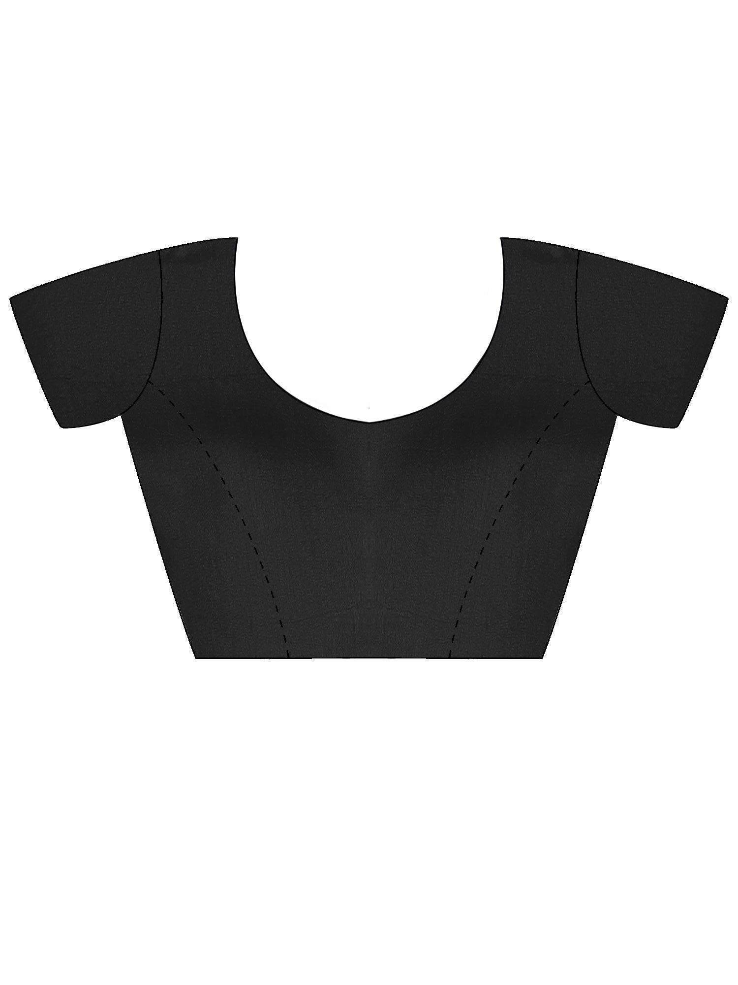 Unstitched black pure georgette blouse piece with solid design
