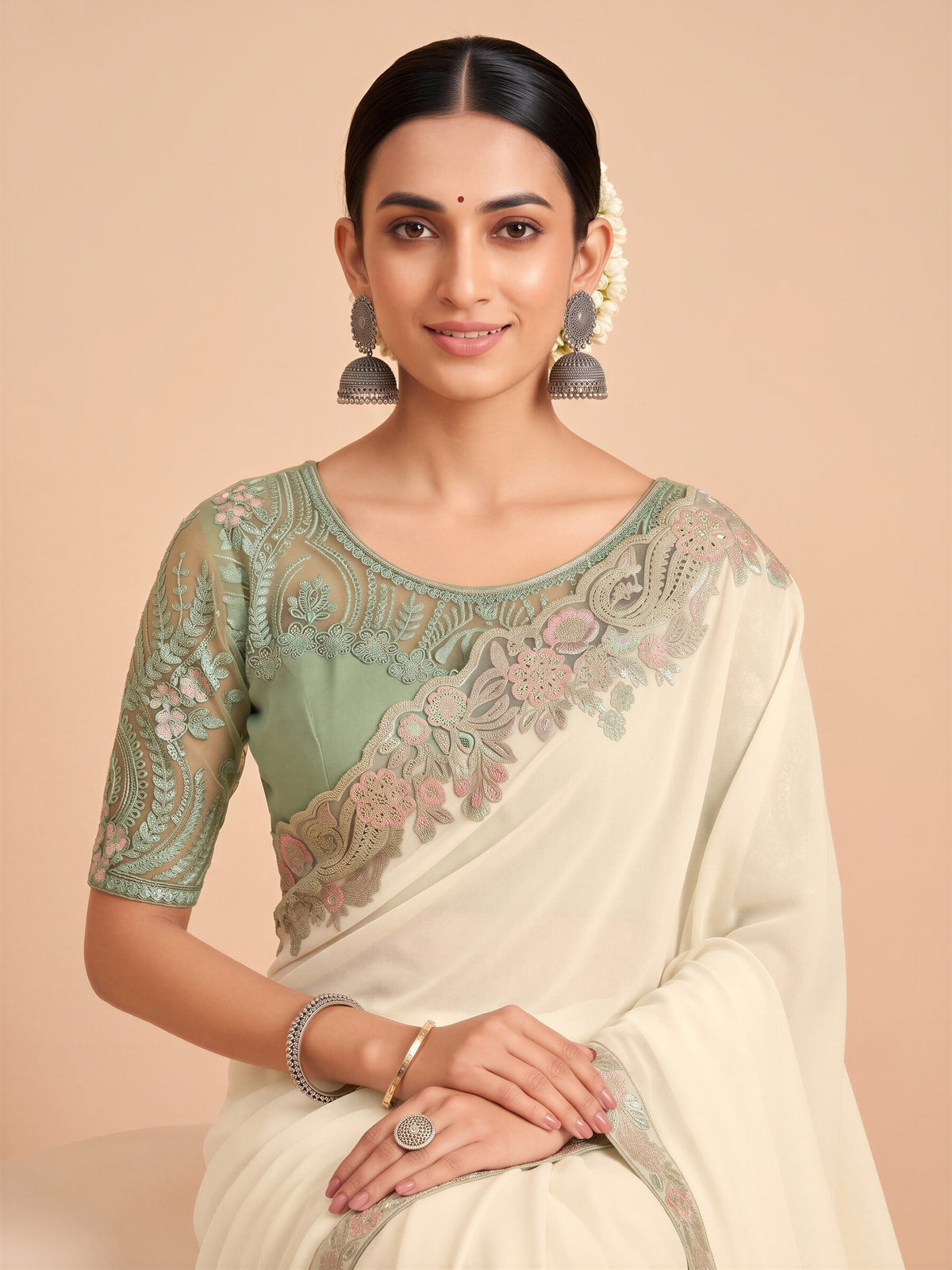 Off White Tissue saree – detail view 4