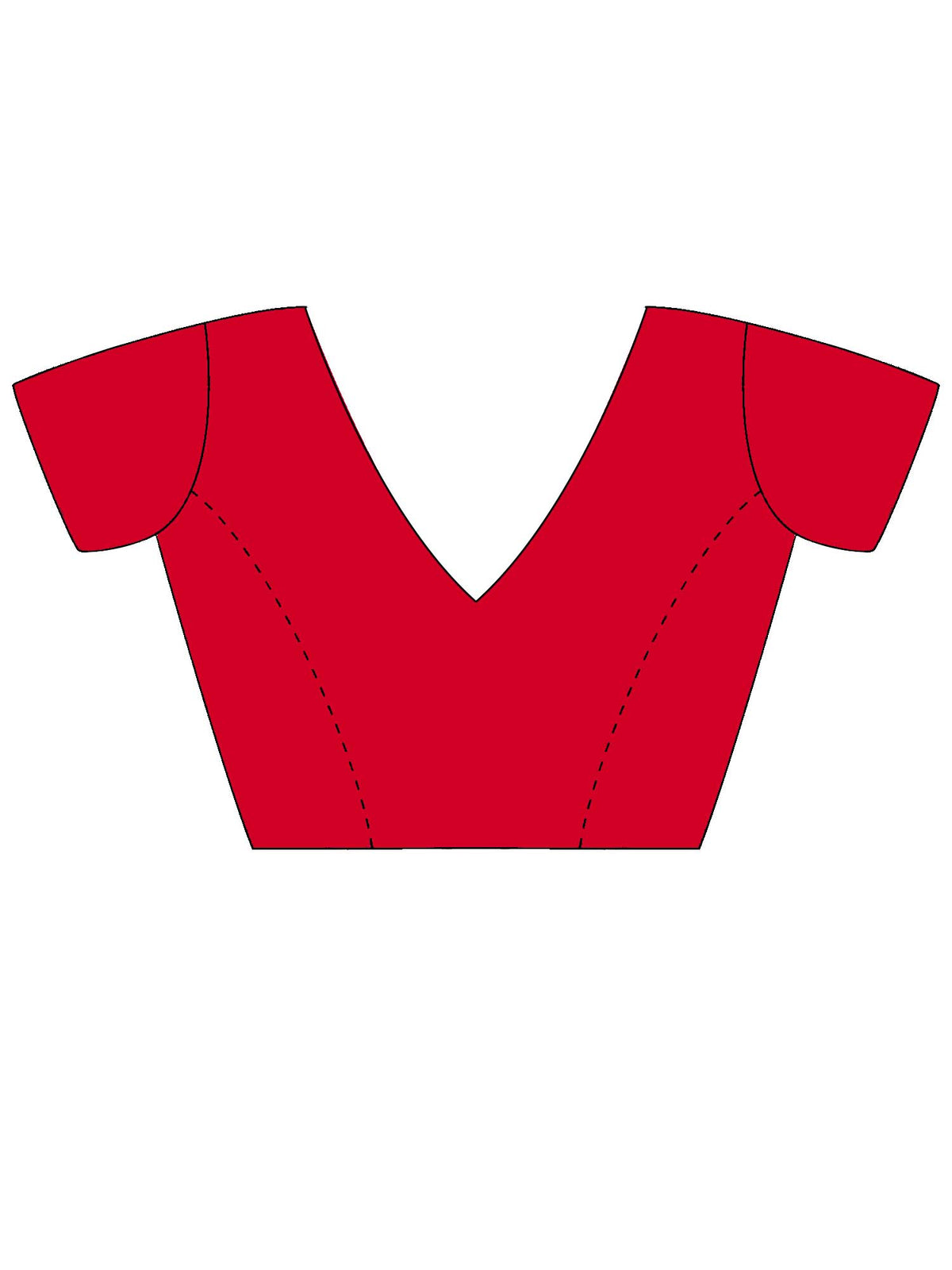 Unstitched red crepe blouse piece with solid design