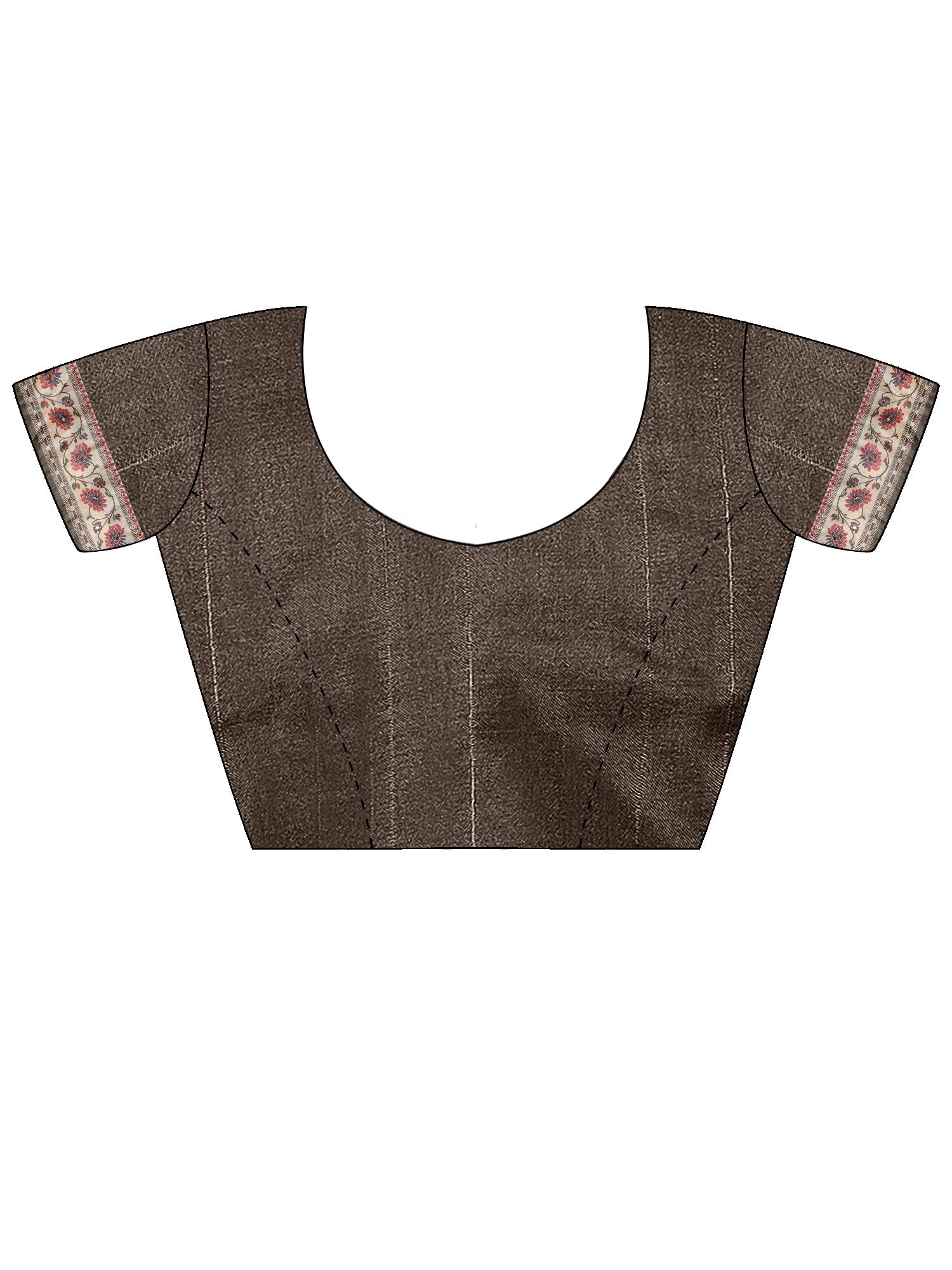 Unstitched olive silk blend blouse piece with solid design