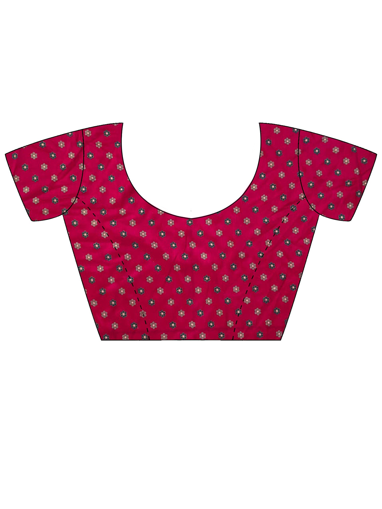 Unstitched pink silk blend blouse piece with ethnic motif design