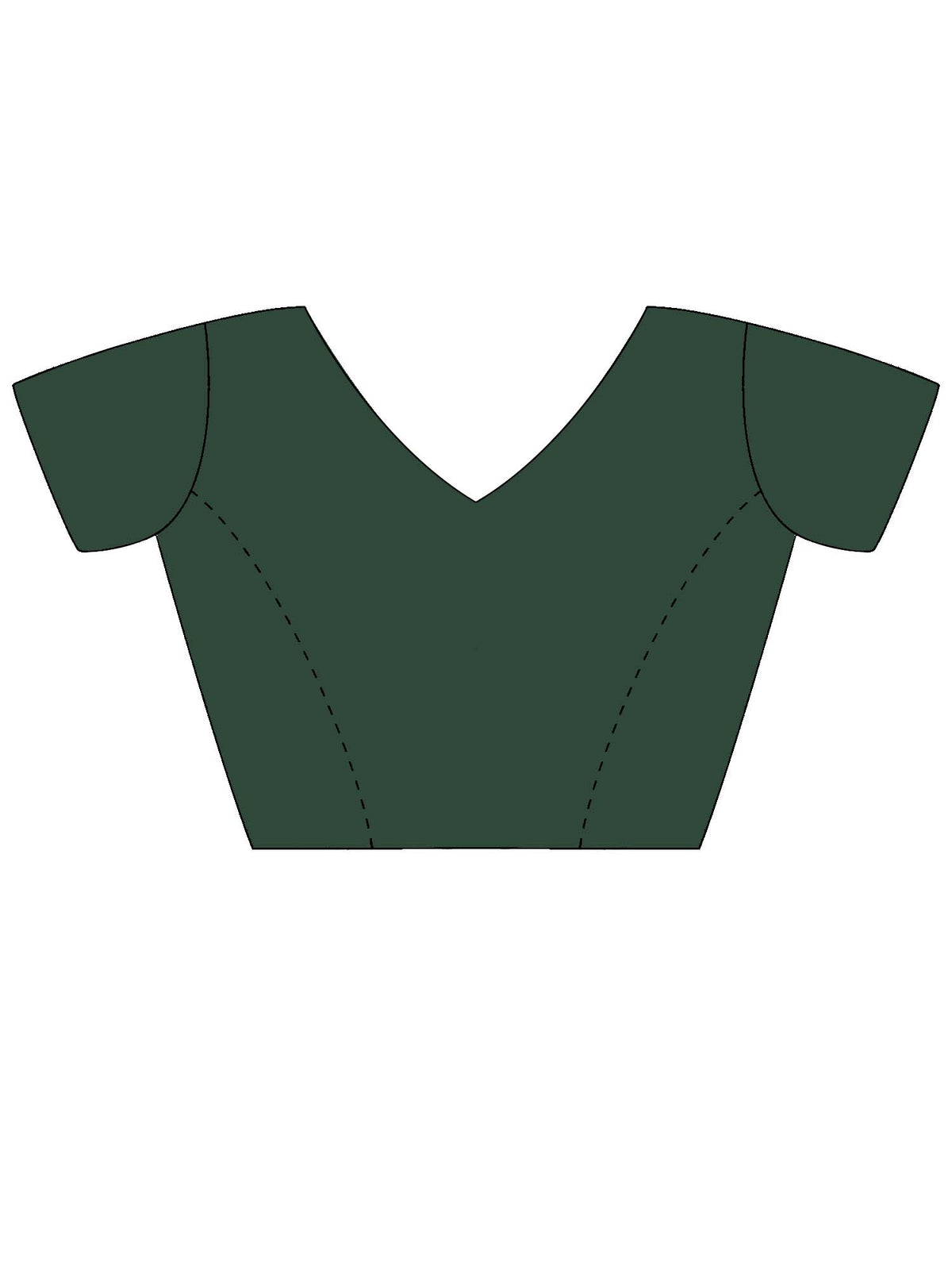 Unstitched green soft silk blouse piece with woven design design
