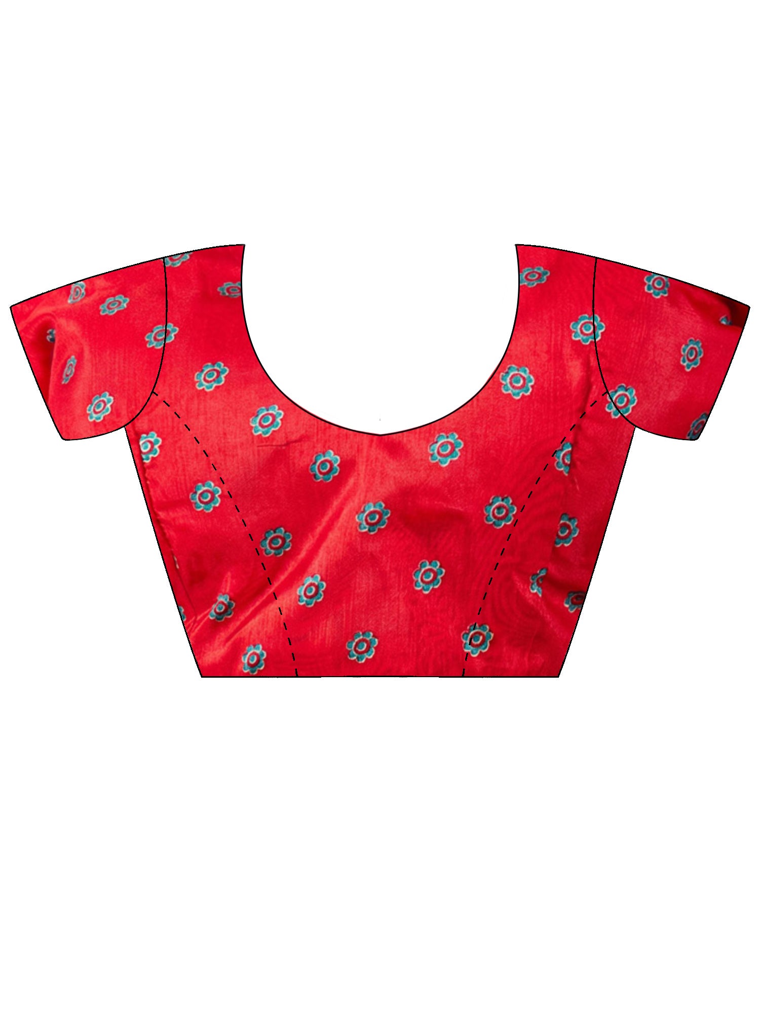 Unstitched pink silk blend blouse piece with ethnic motif design
