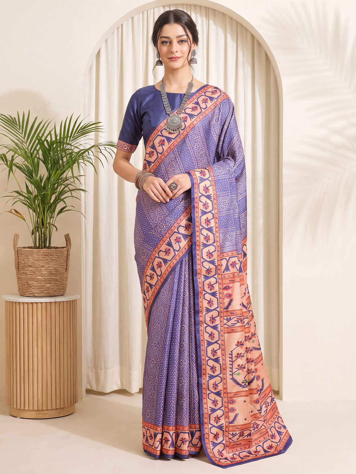 Lavender Silk Blend saree – detail view 3