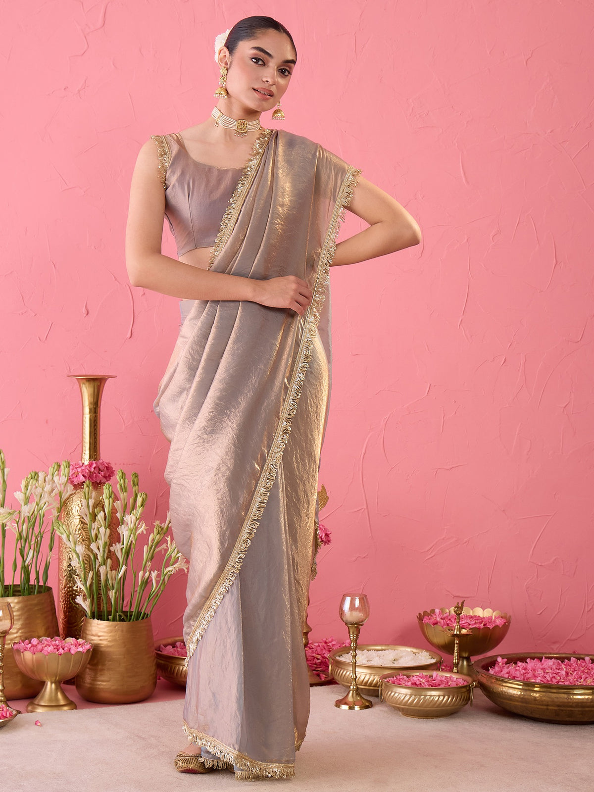 Metallic Paper Silk saree – detail view 2