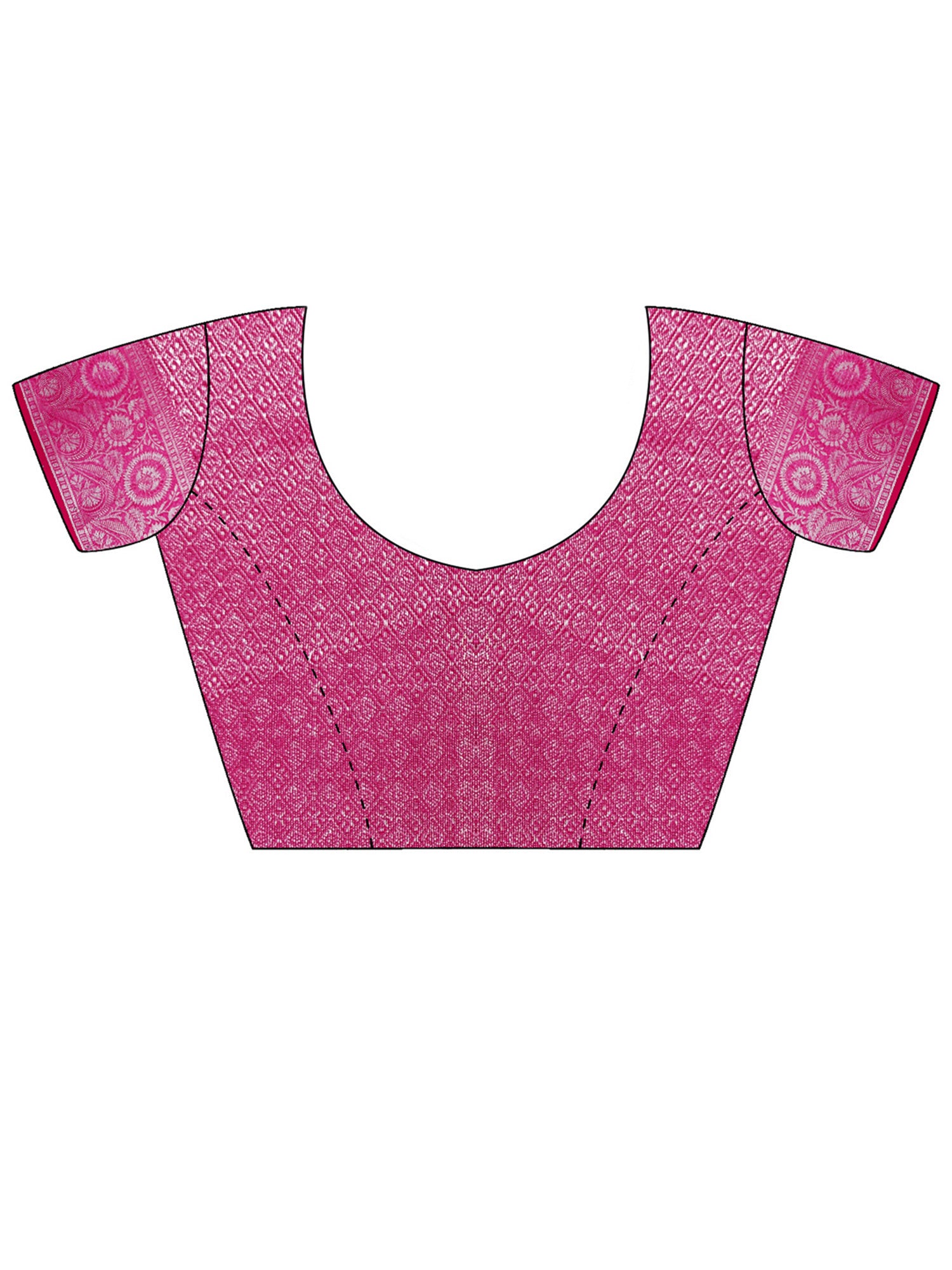 Unstitched pink georgette blouse piece with solid design