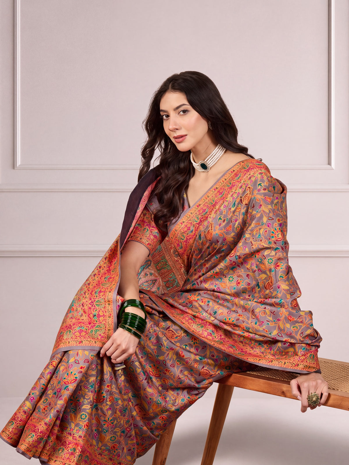 Light Brown Dola Silk saree – detail view 4