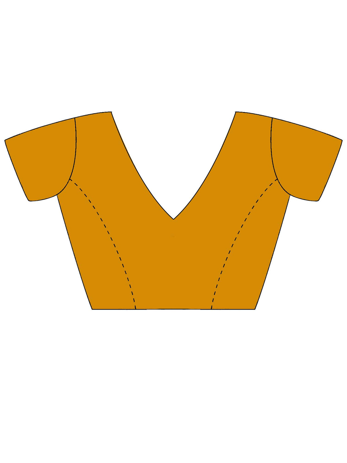 Unstitched mustard georgette blouse piece with solid design