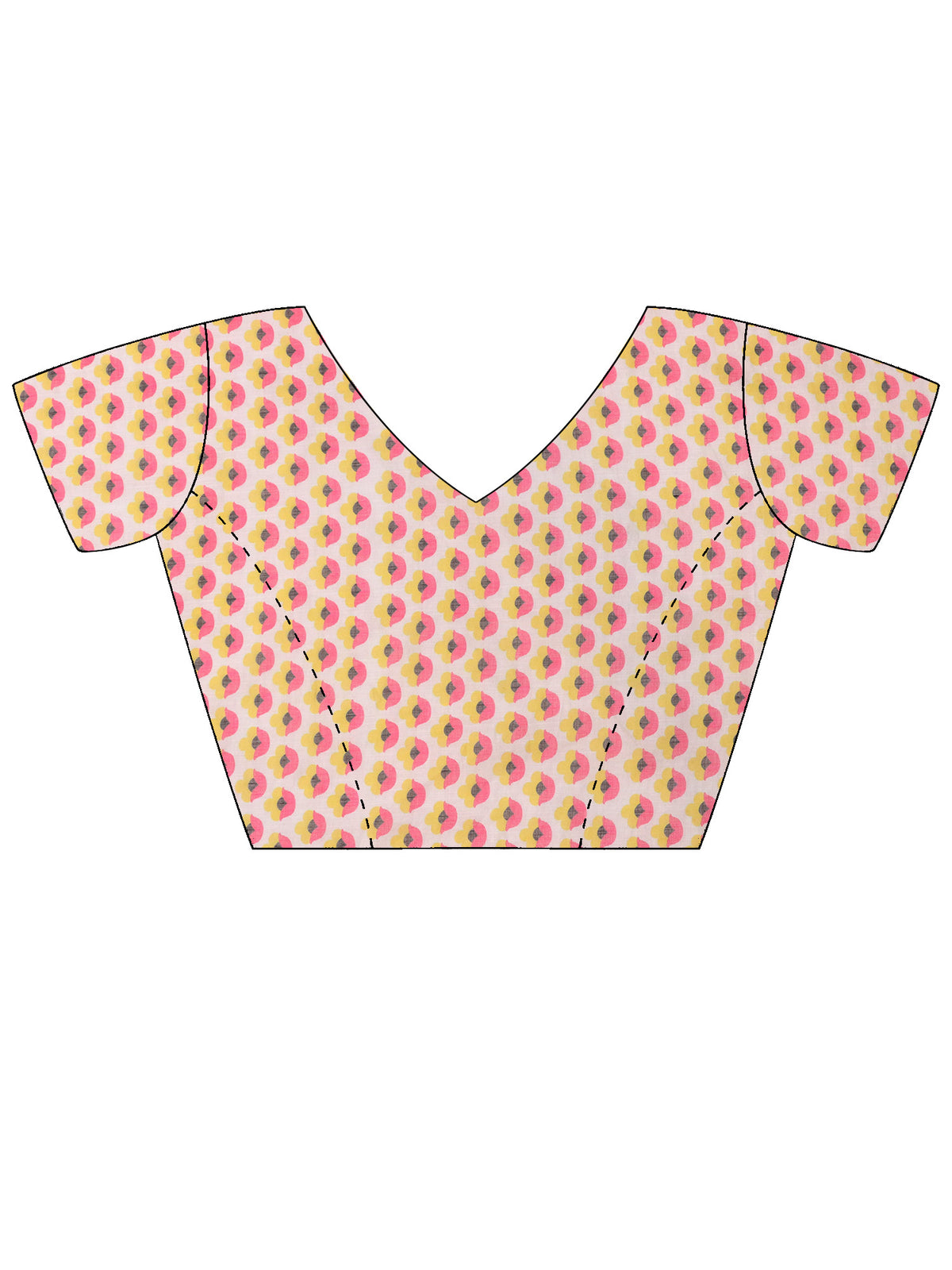 Unstitched off white linen blend blouse piece with floral design