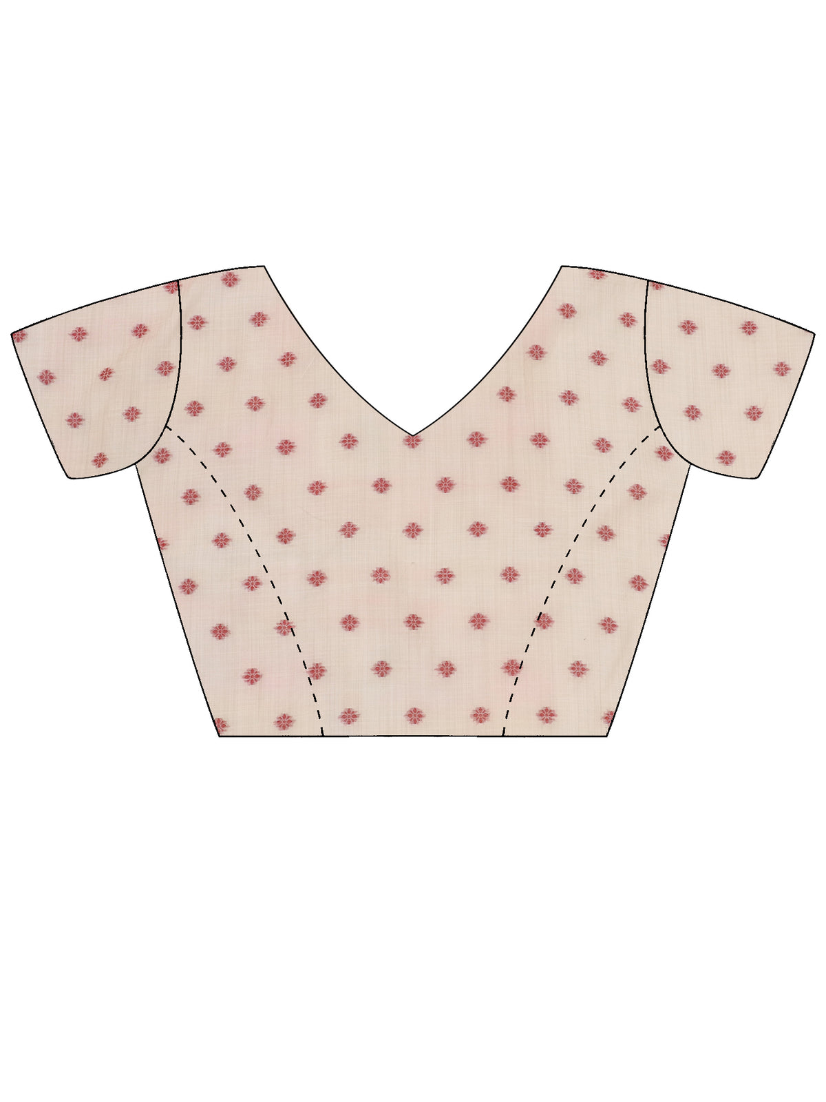 Unstitched beige silk blend blouse piece with woven design design