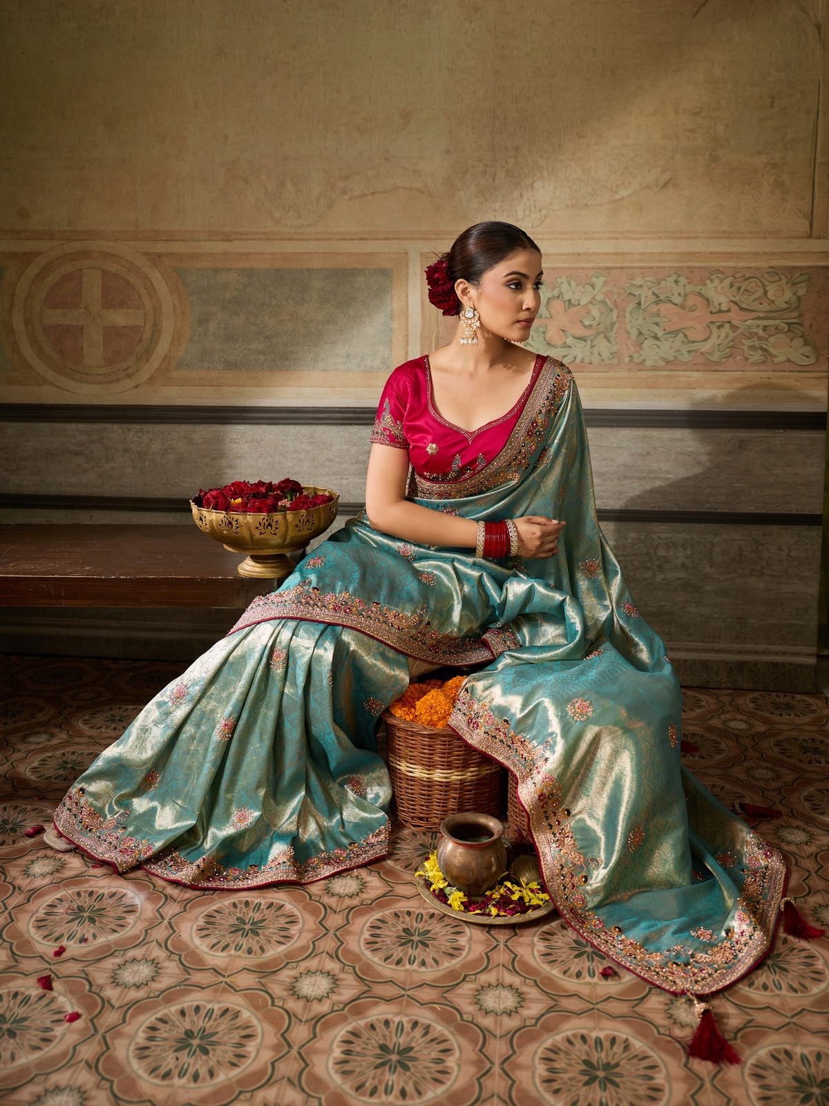 Light Blue Silk Blend saree – detail view 4