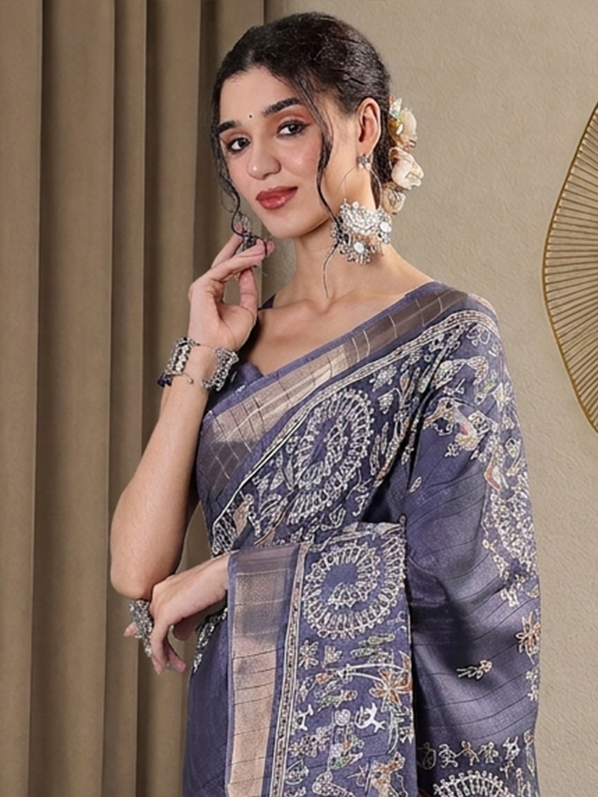 Light Blue Silk Blend saree – detail view 4
