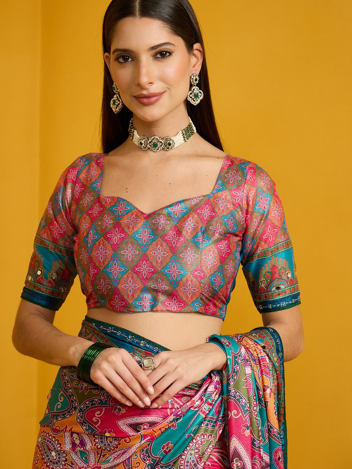 Pink Silk Blend saree – detail view 5