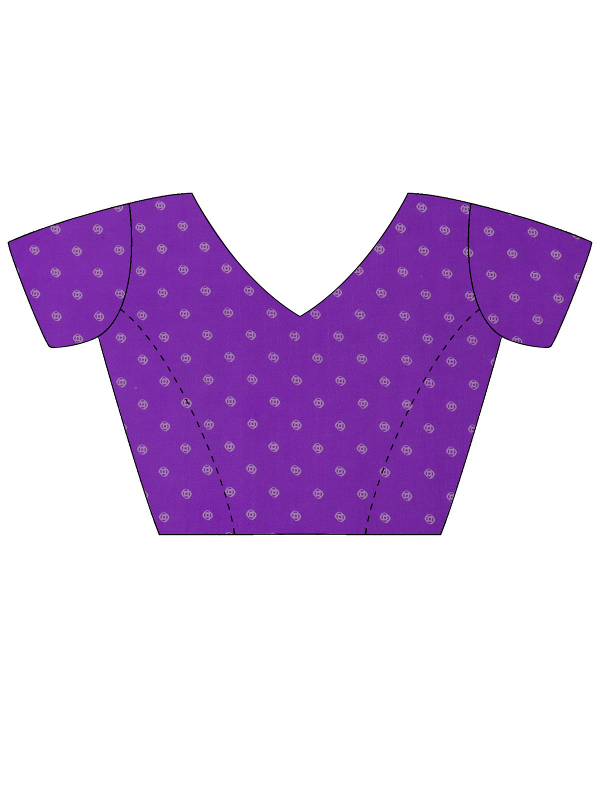 Unstitched purple georgette blouse piece with bandhani design