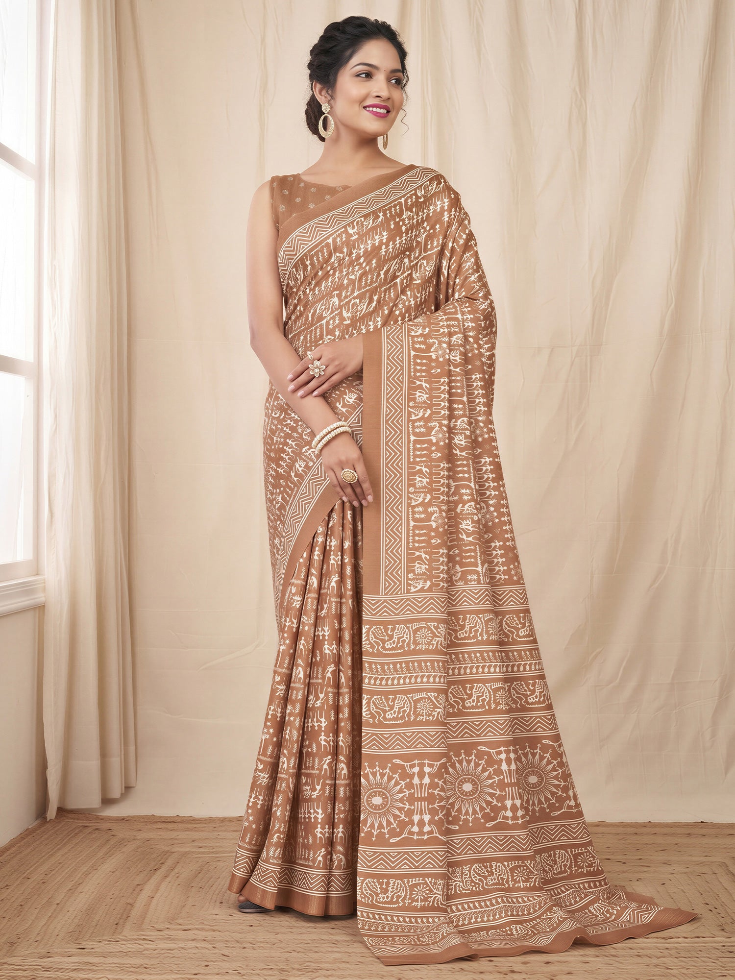 Camelbrown Dola Silk saree – detail view 3