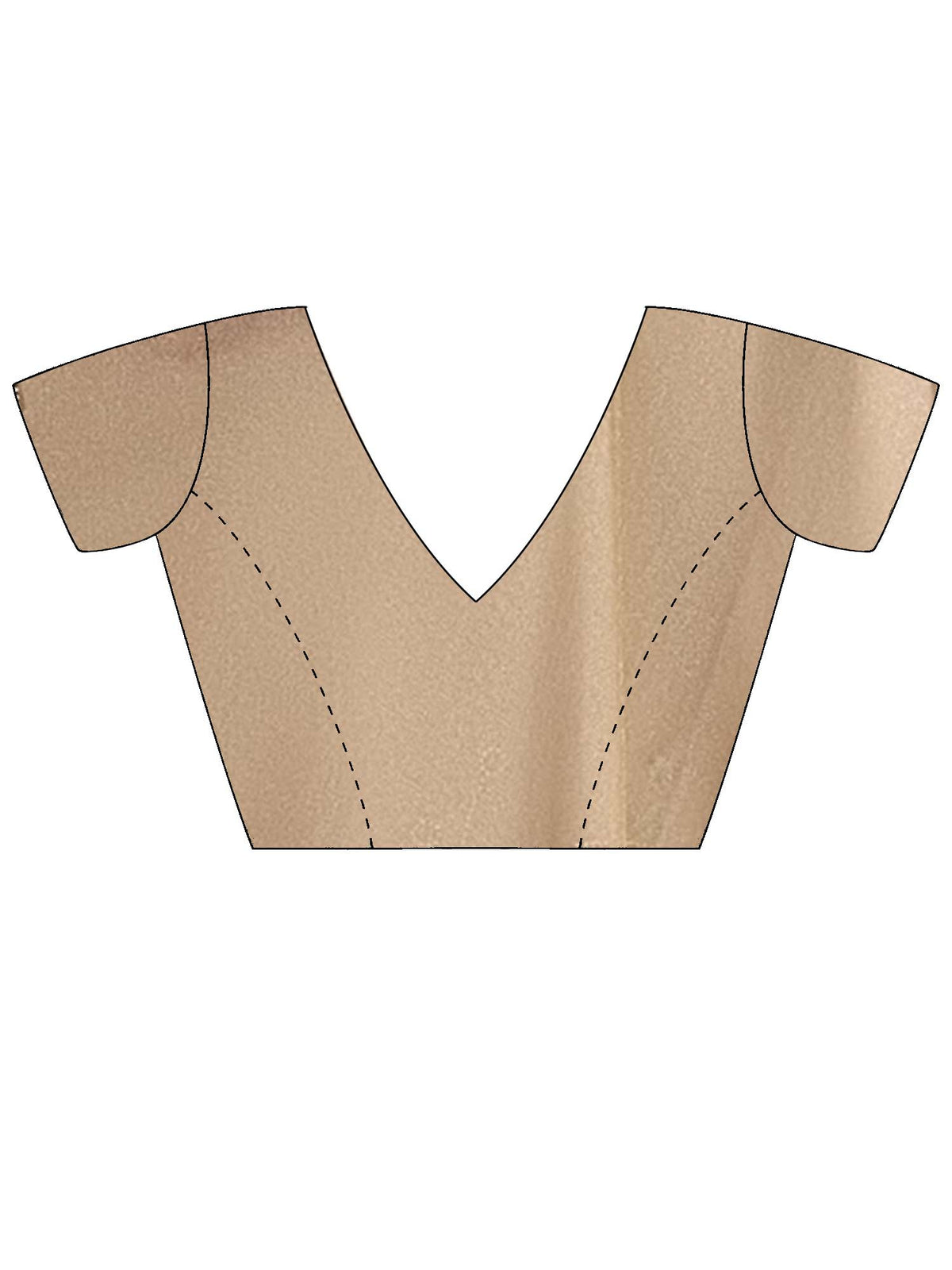 Unstitched peach organza blouse piece with embellished design