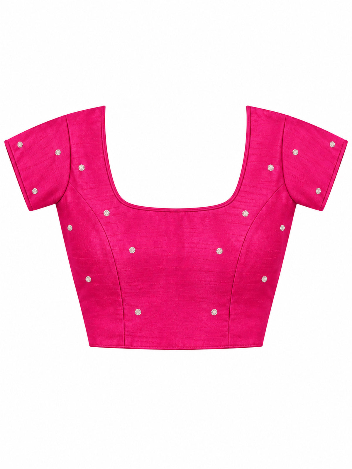 Unstitched pink soft silk blouse piece with woven design design
