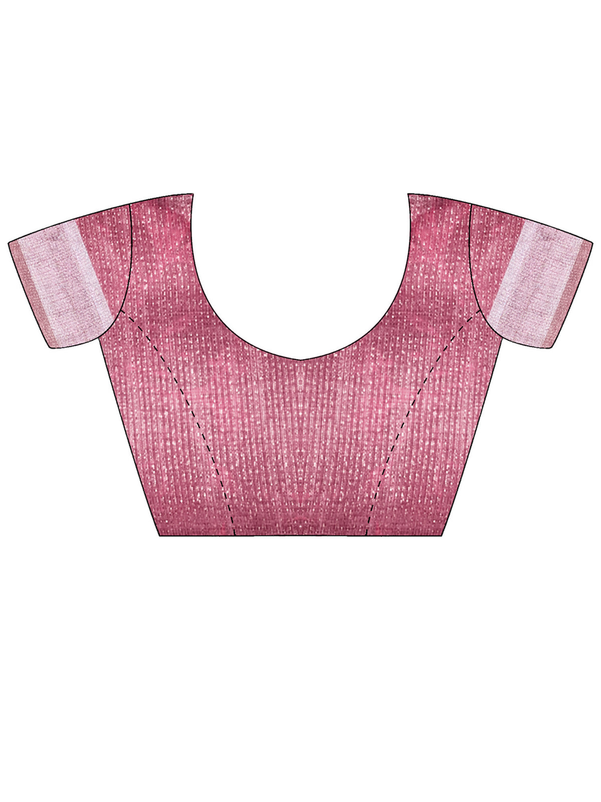 Unstitched pink cotton silk blouse piece with ethnic motif design