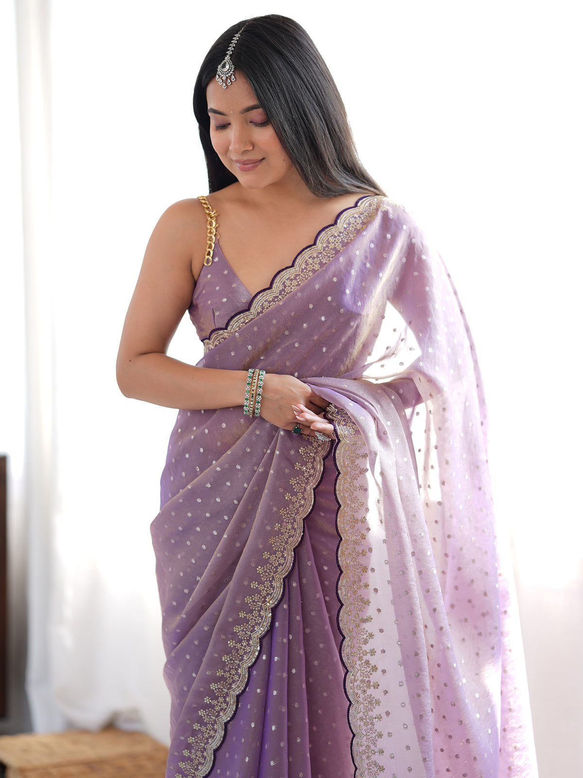 Lavender Silk Blend saree – detail view 3