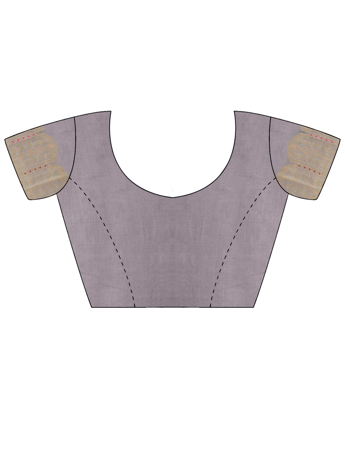 Unstitched grey silk blend blouse piece with solid design