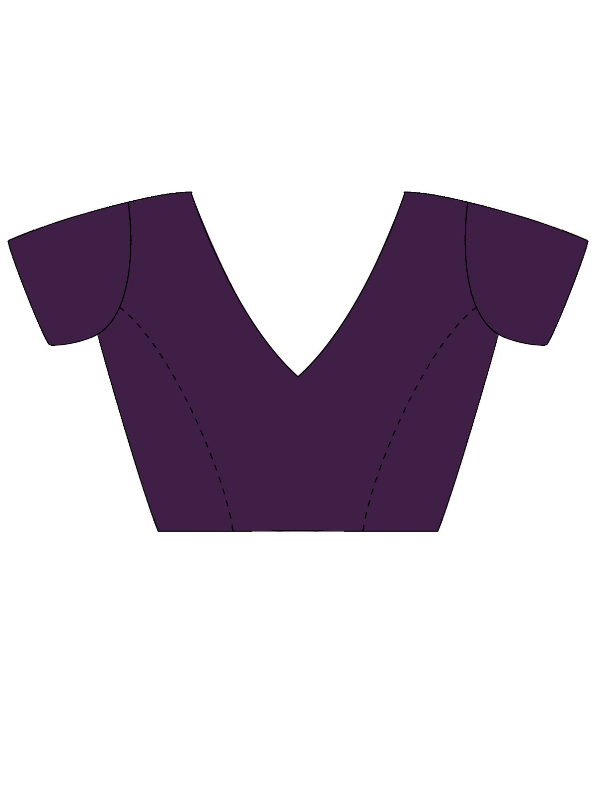 Unstitched violet georgette blouse piece with embellished design