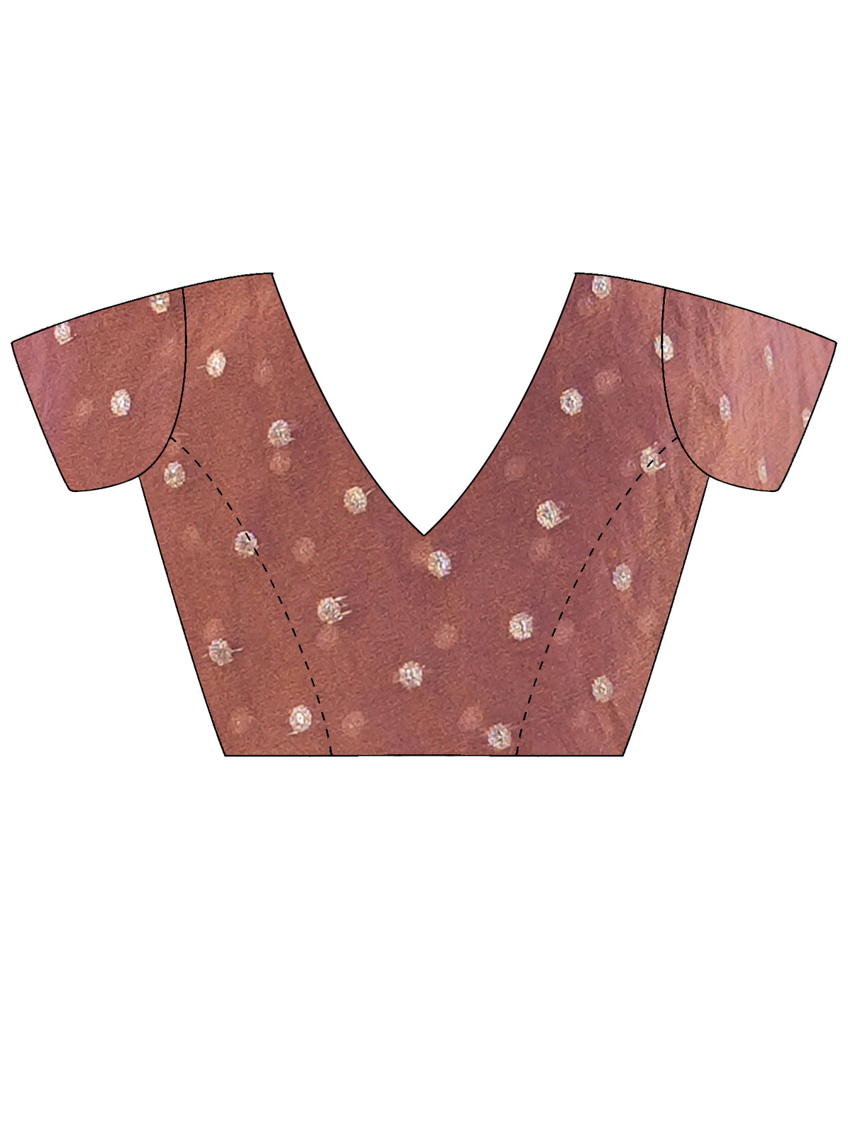 Unstitched rose gold georgette blouse piece with embellished design
