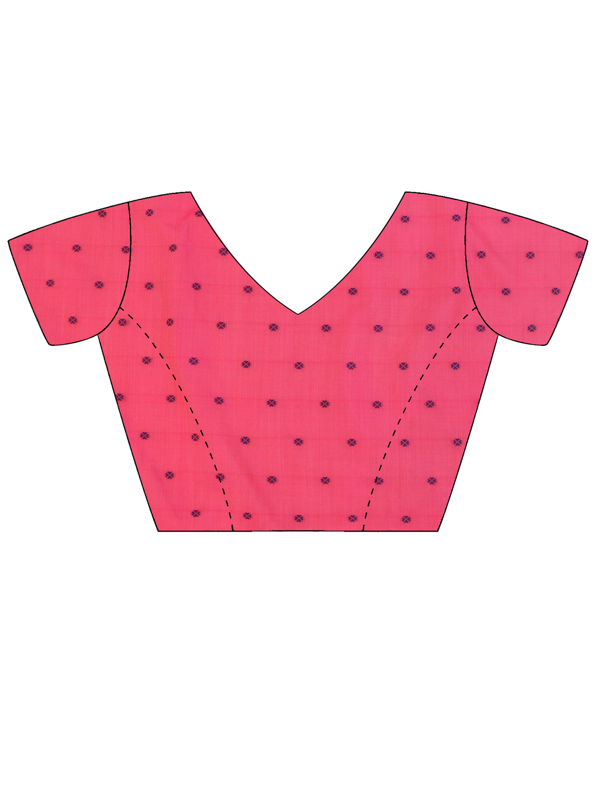 Unstitched pink silk blend blouse piece with woven design design