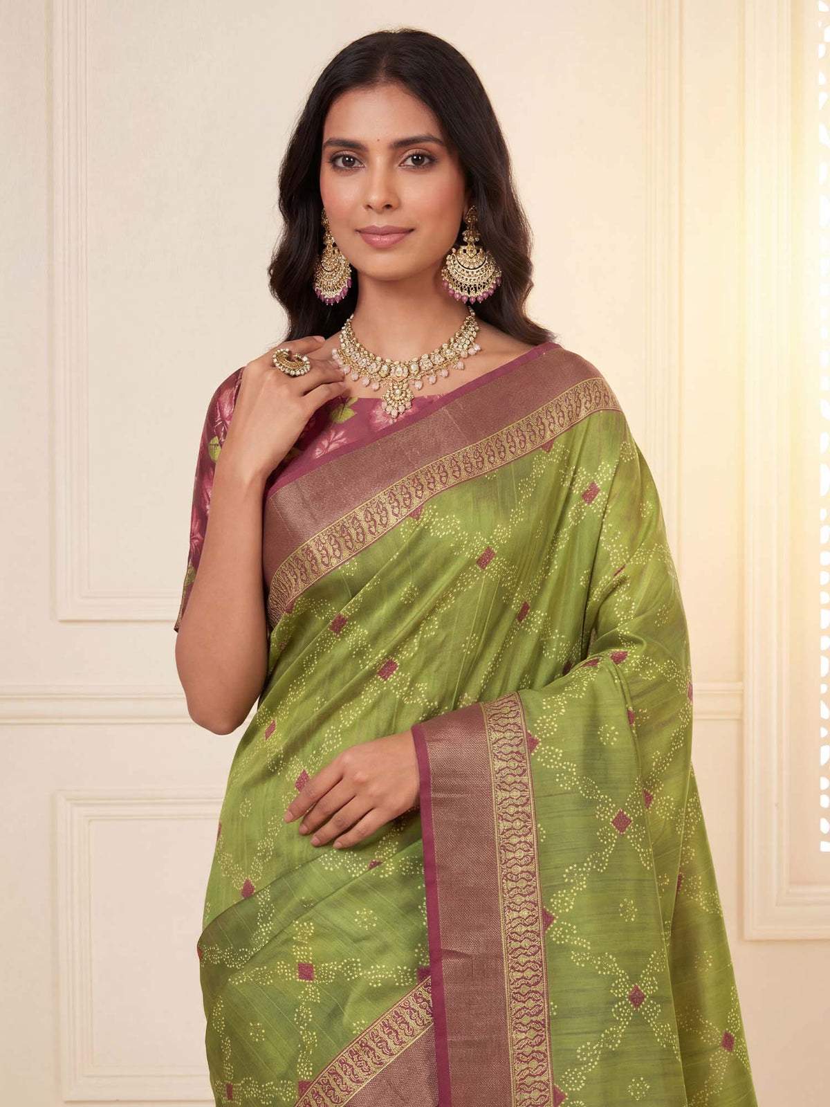 Light Green Silk Blend saree – detail view 4