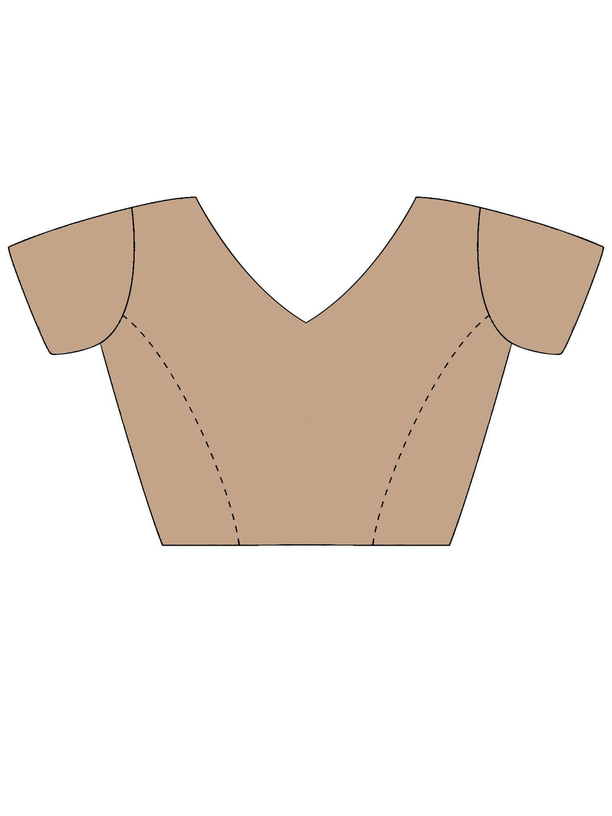 Unstitched cream satin silk blouse piece with solid design