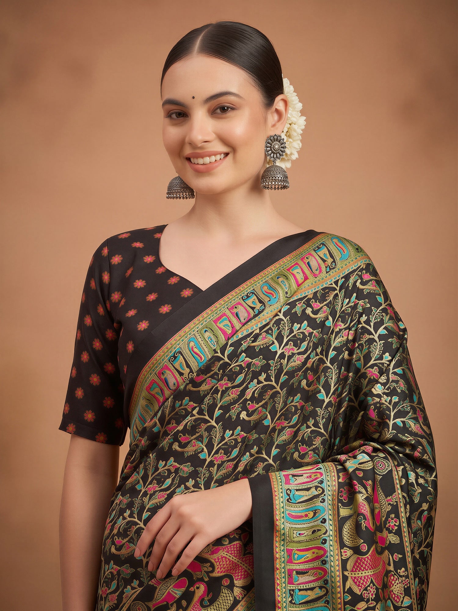 Black Silk Blend saree – detail view 4