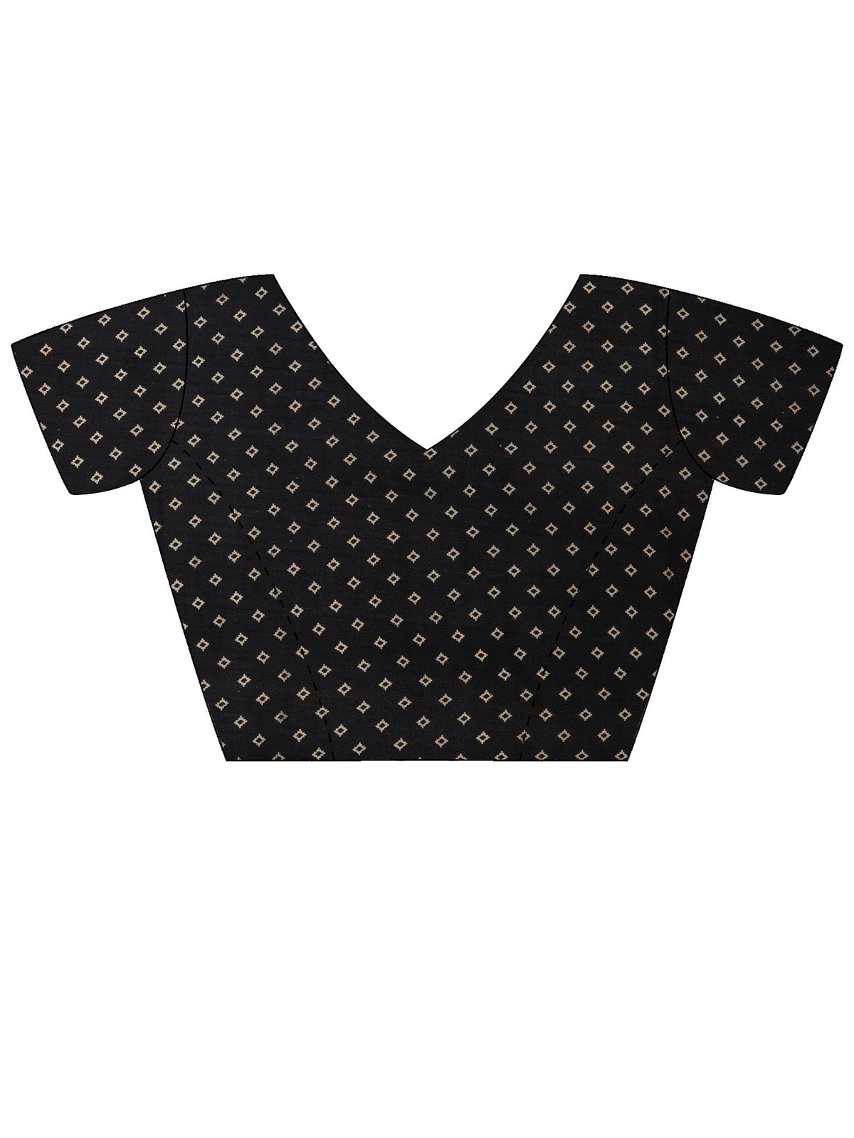 Unstitched black georgette blouse piece with ethnic motif design