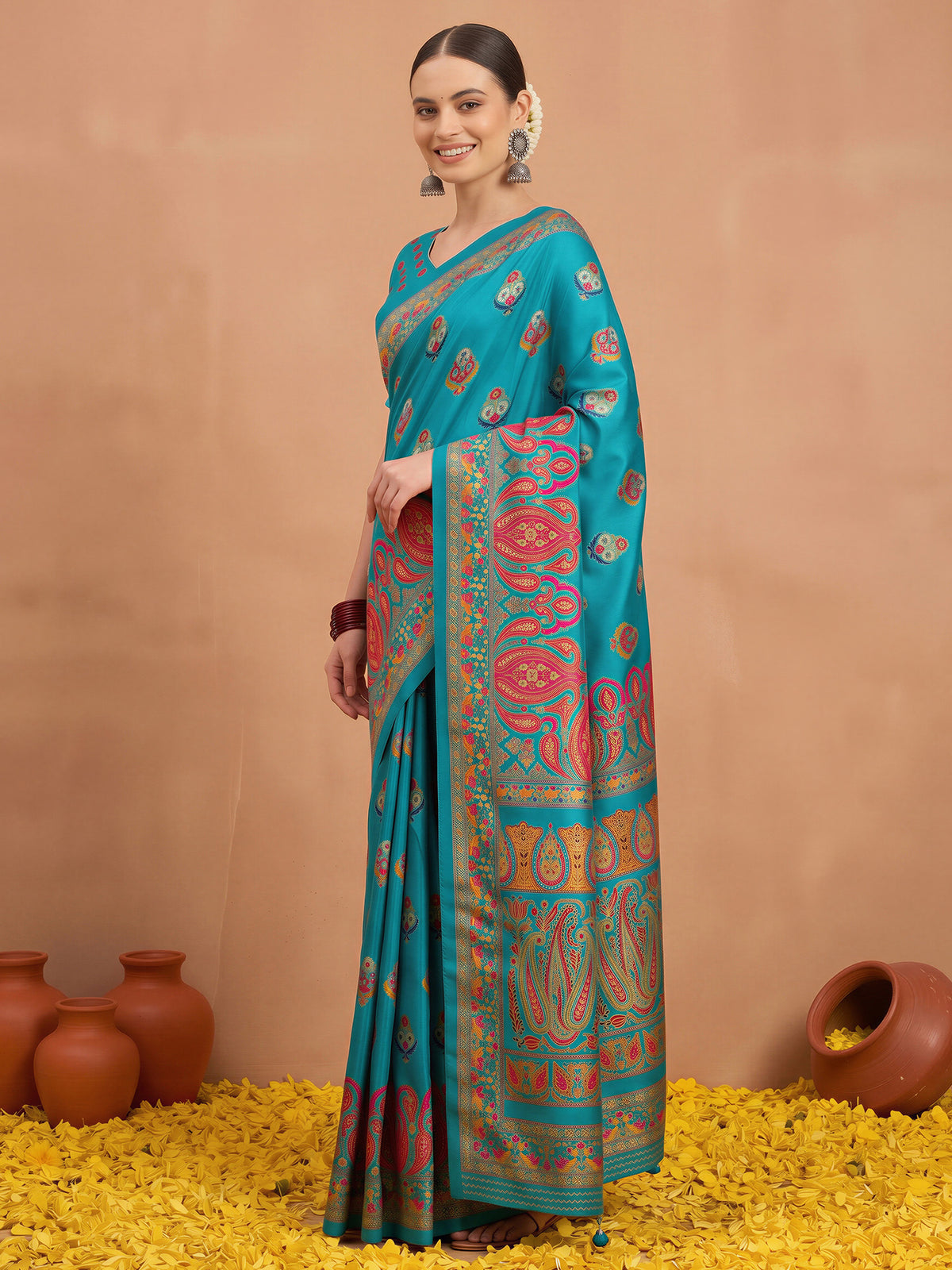 Light Blue Silk Blend saree – detail view 2