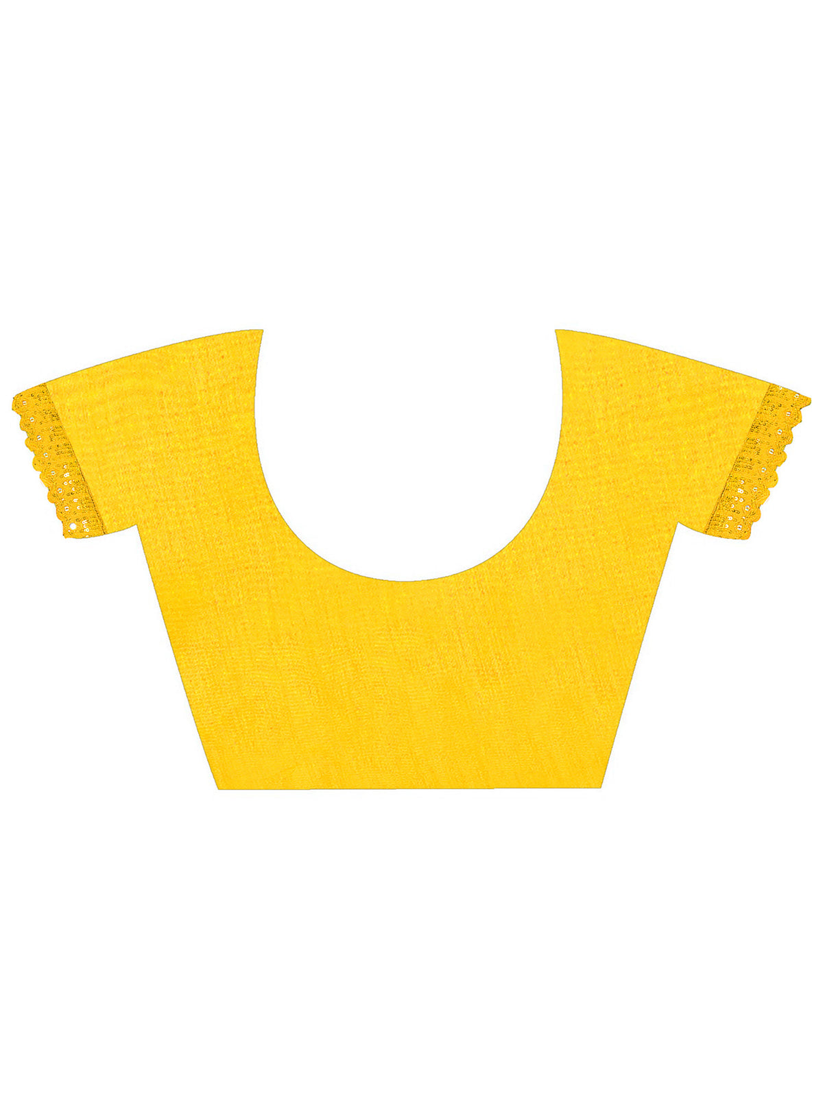 Unstitched yellow banglori silk blouse piece with solid design