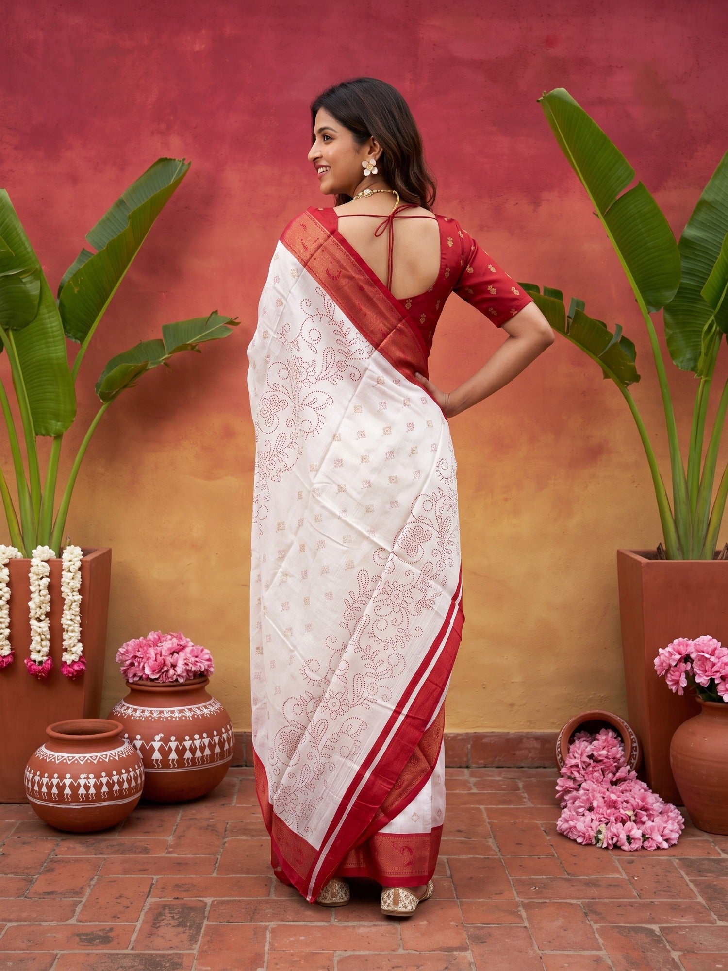 Offwhite Silk Blend saree – detail view 4