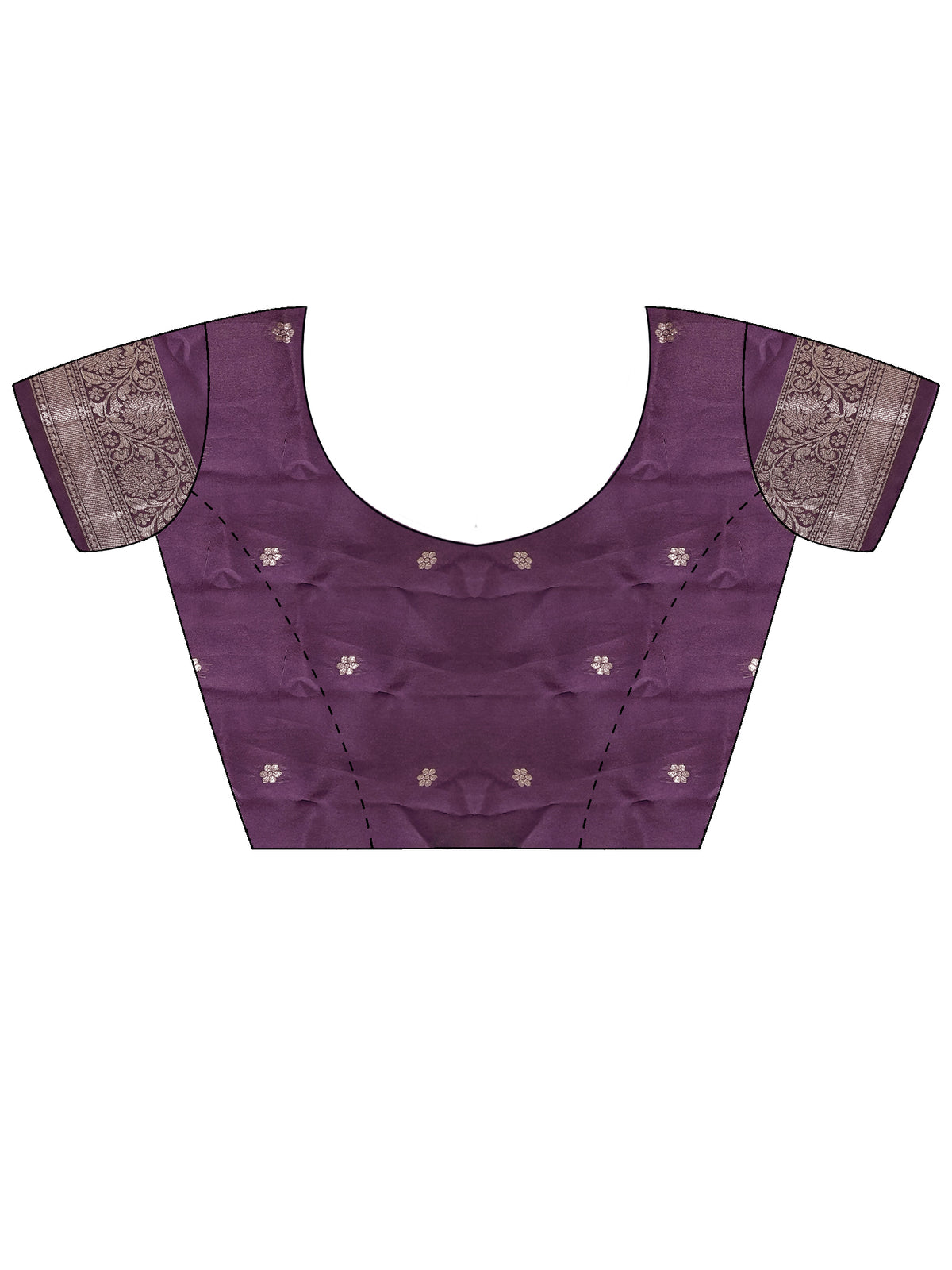 Unstitched wine silk blend blouse piece with zari butta design
