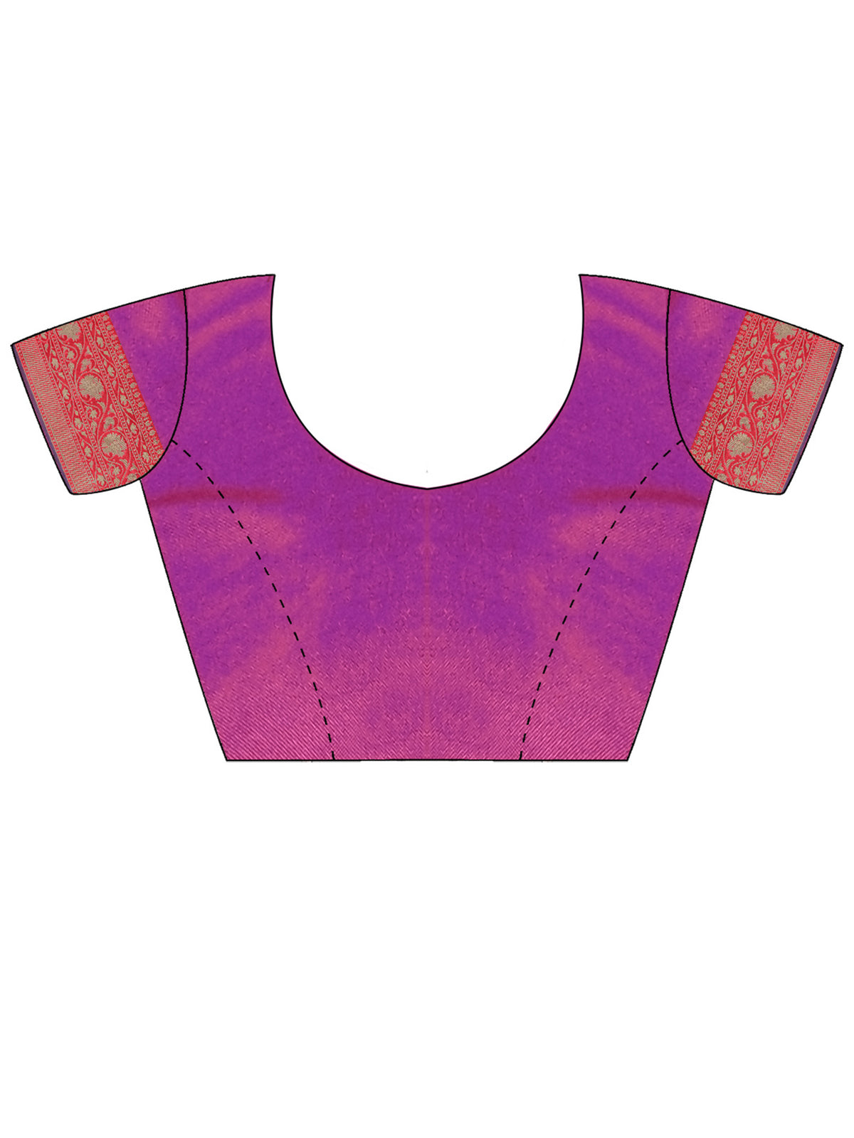 Unstitched purple silk blend blouse piece with wovendesign design