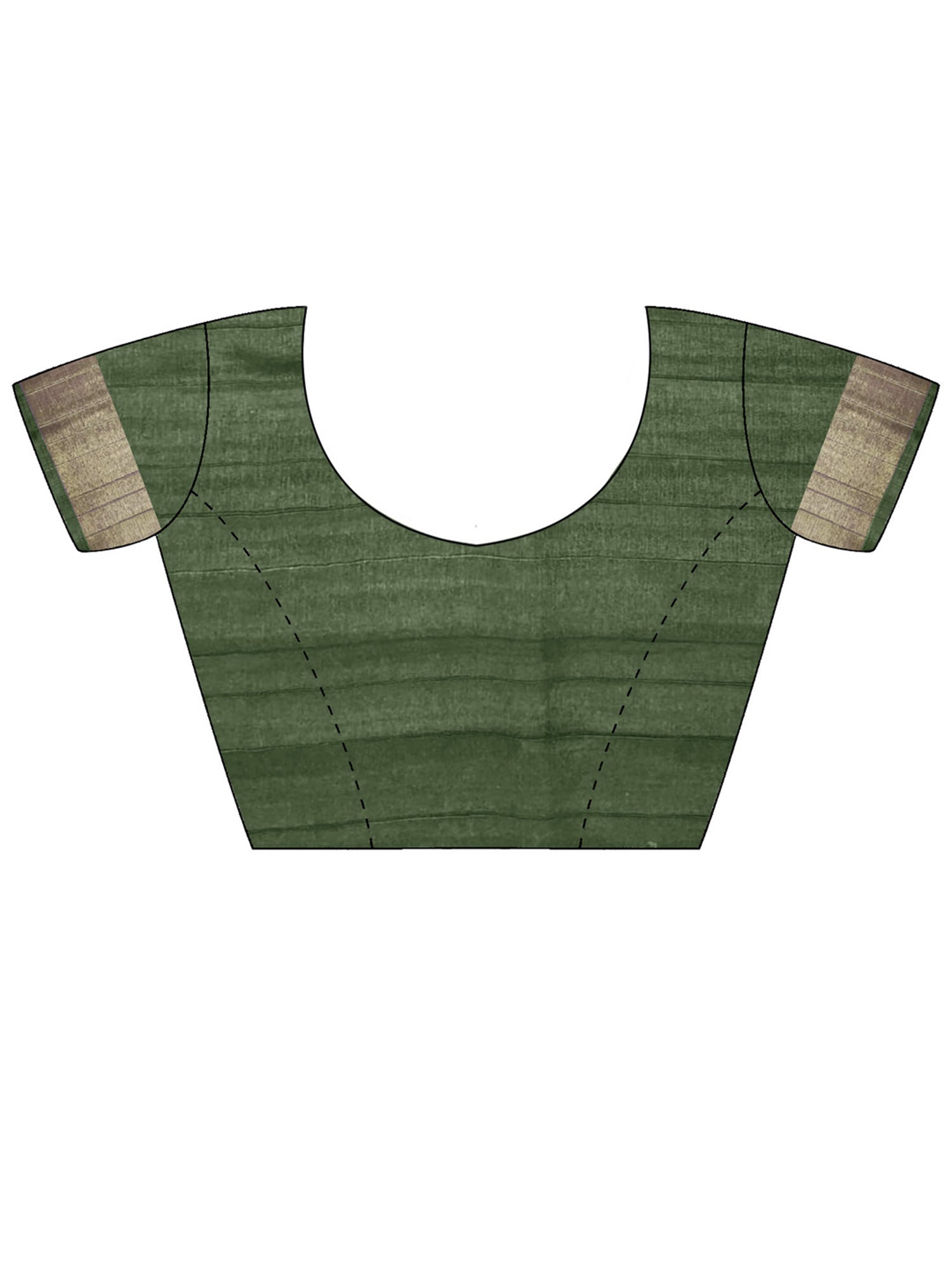 Unstitched green cotton silk blouse piece with solid design