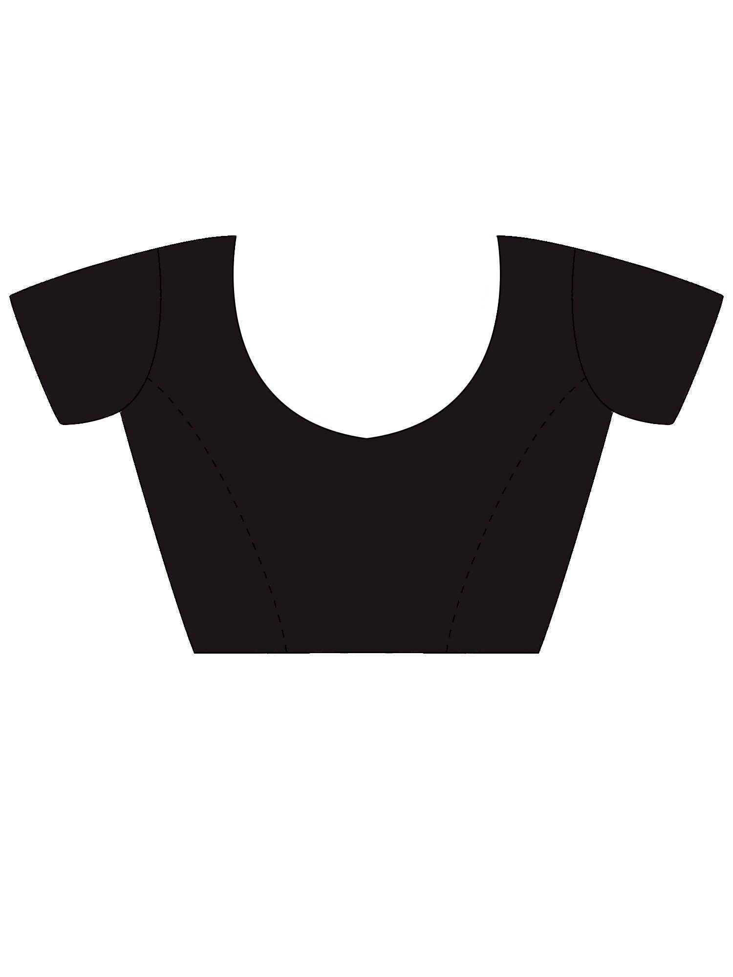 Unstitched black bhagalpuri silk blouse piece with solid design