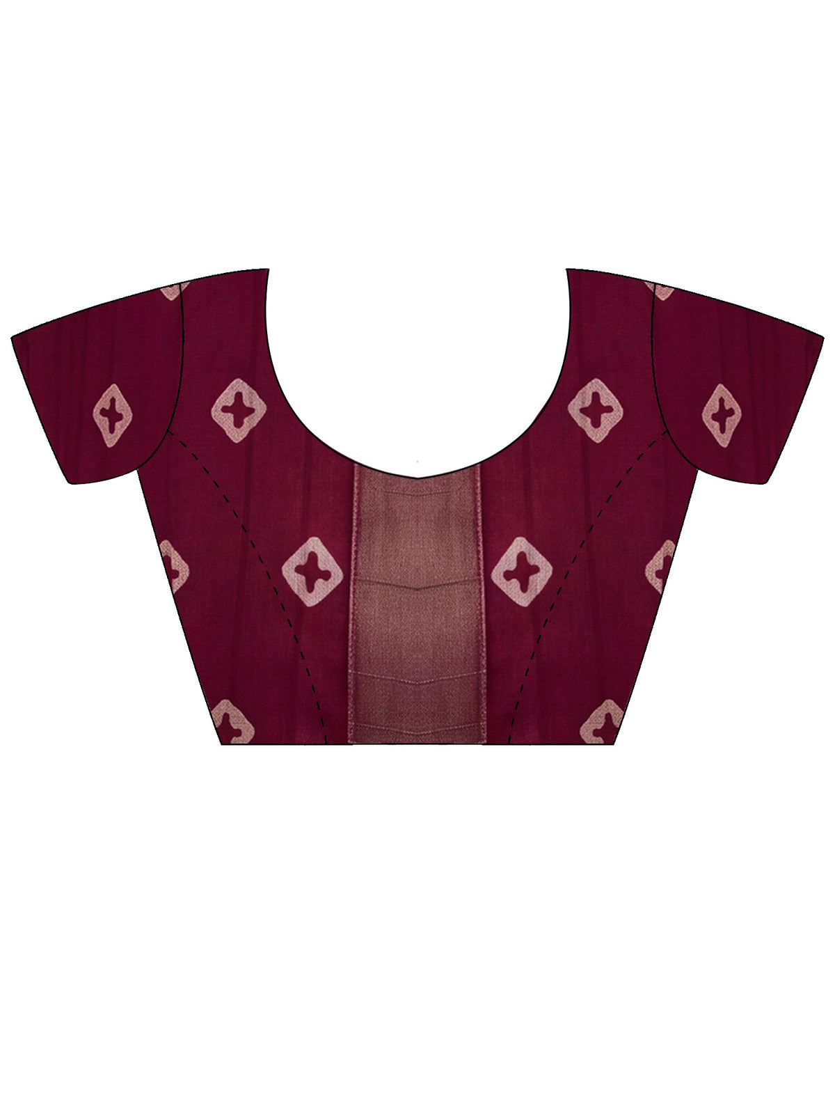 Unstitched magenta silk blend blouse piece with ethnic motif design