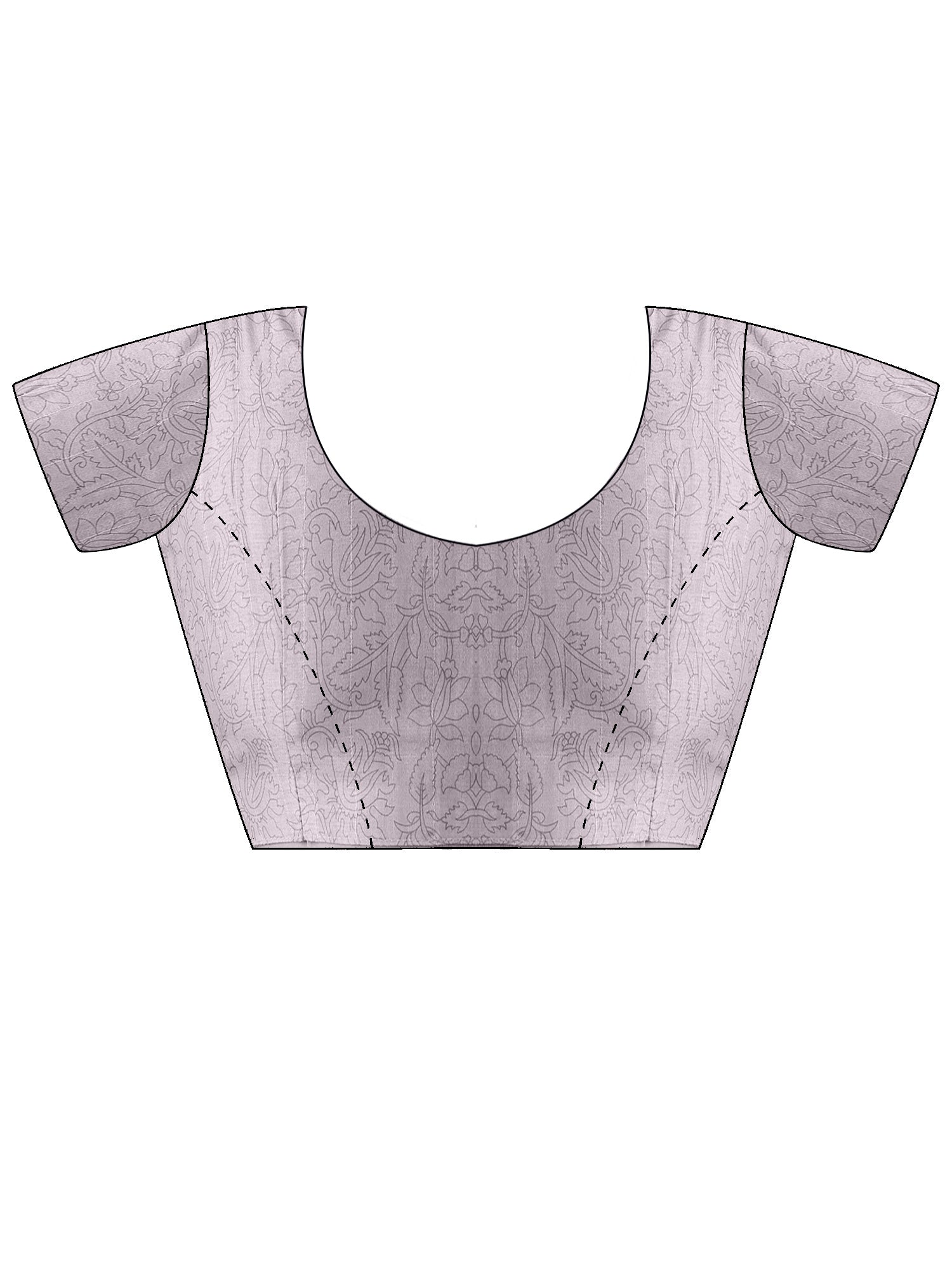 Unstitched beige silk blend blouse piece with botanical design