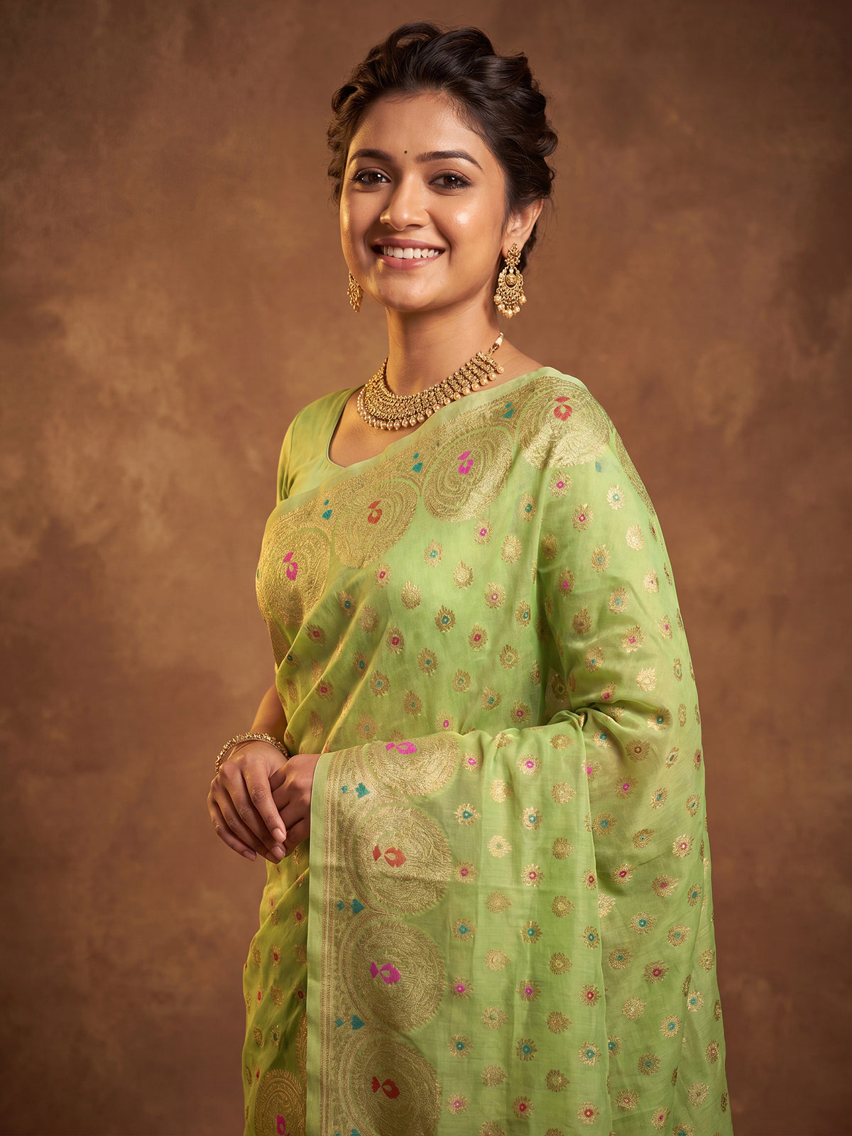 Sea Green Silk Blend saree – detail view 4