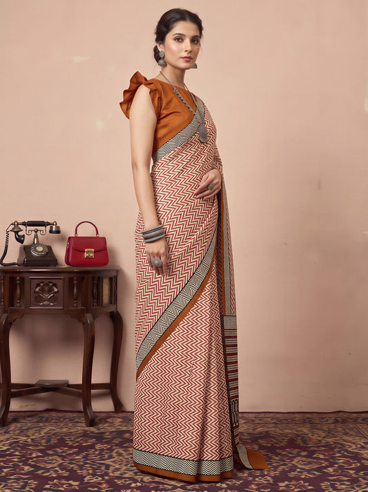 Rust Bhagalpuri Silk saree – detail view 2