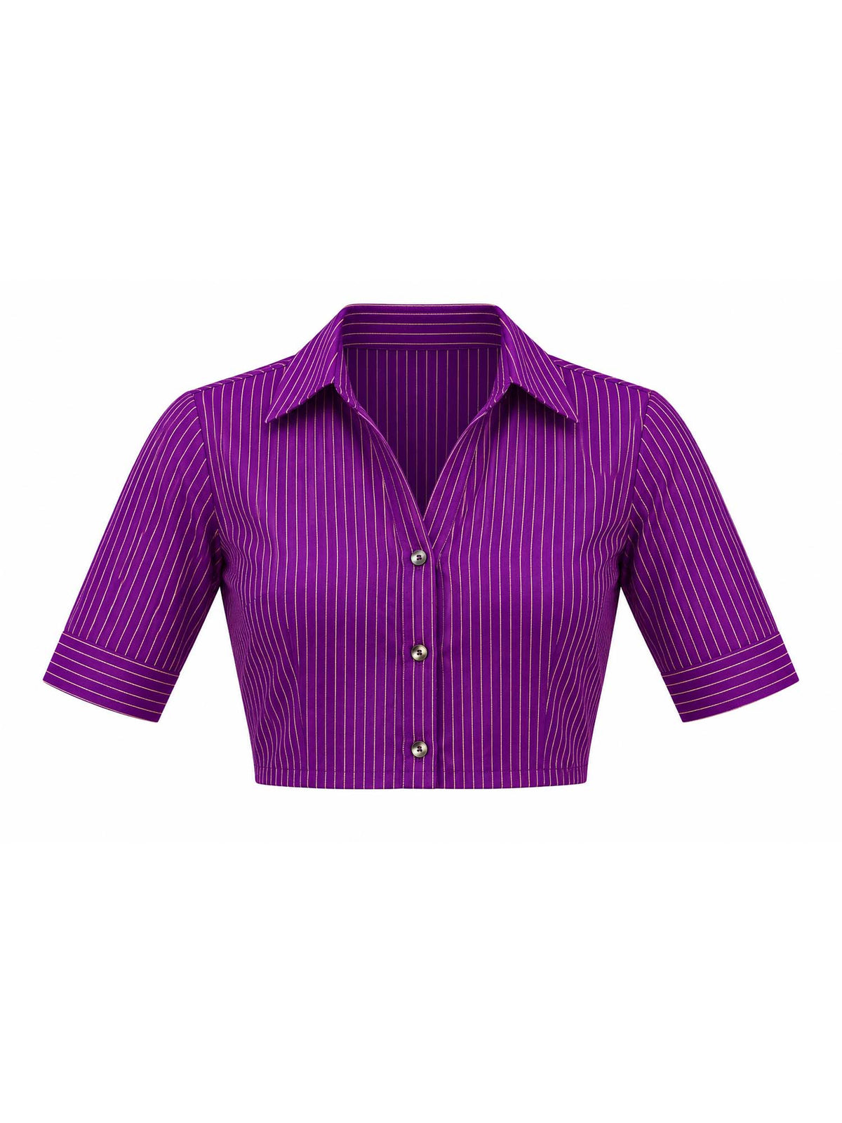 Unstitched purple crepe blouse piece with solid design