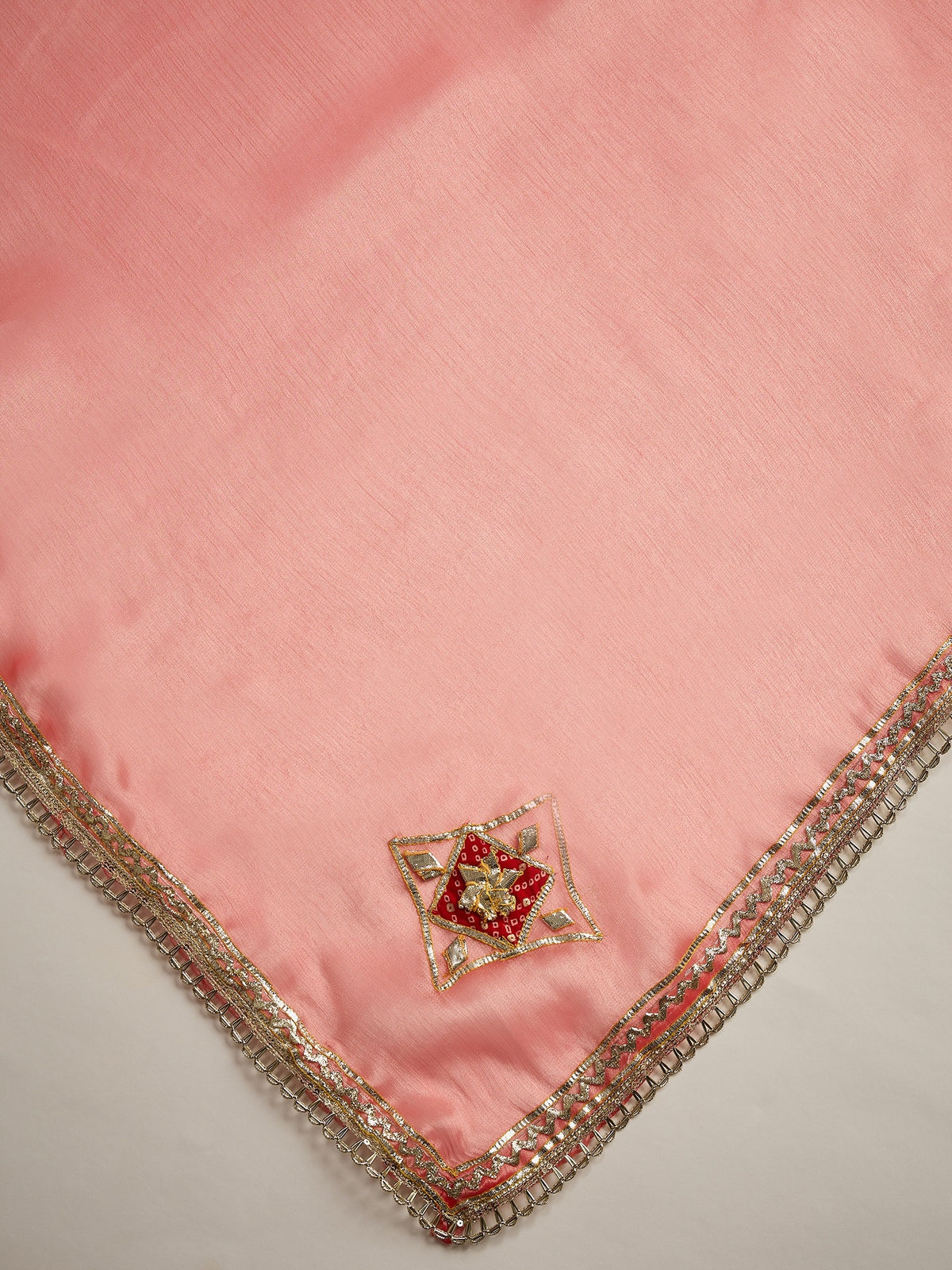 Peach Paper Silk saree – detail view 4