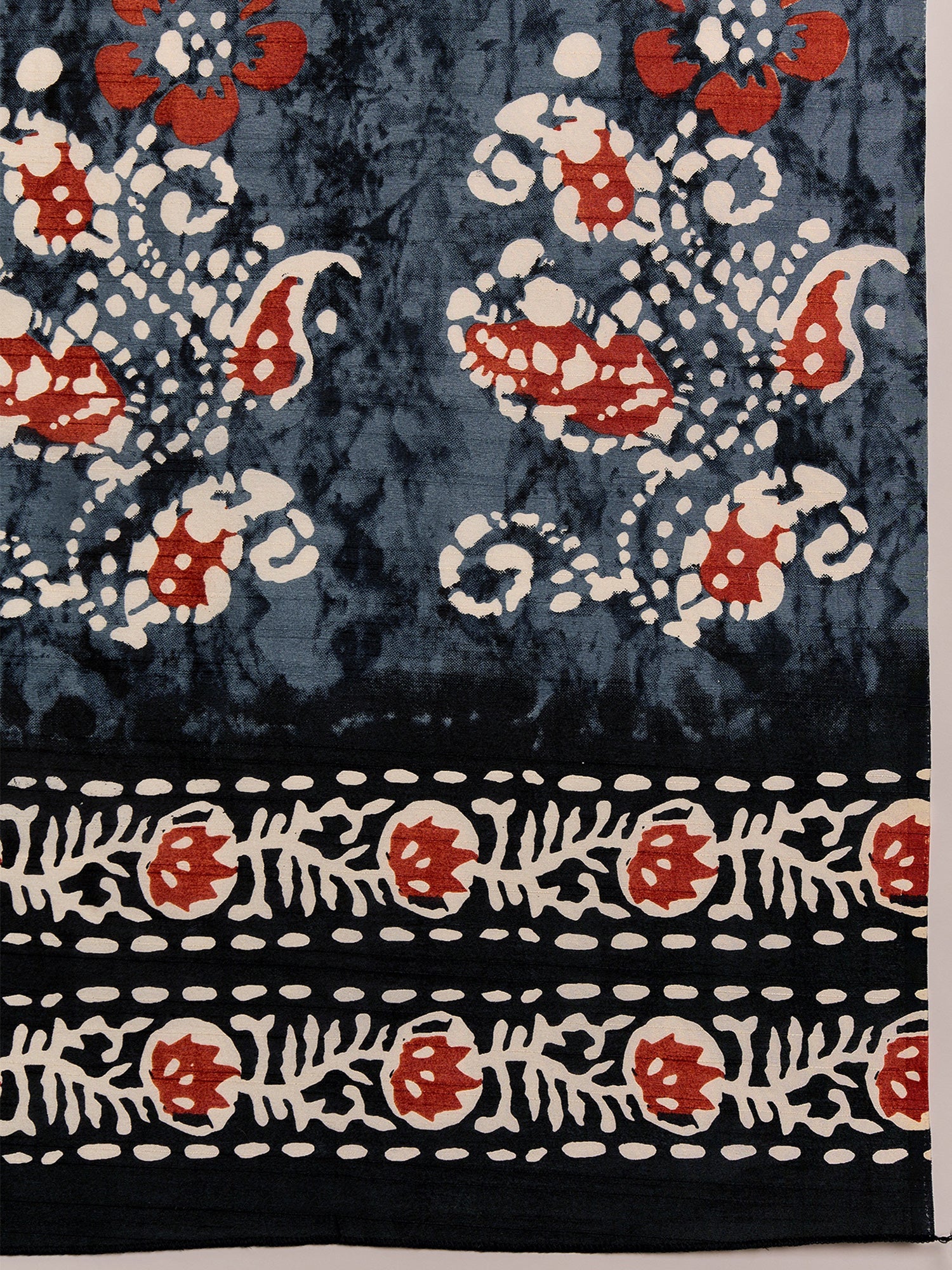 Charcoal Grey Bhagalpuri Silk saree – detail view 5